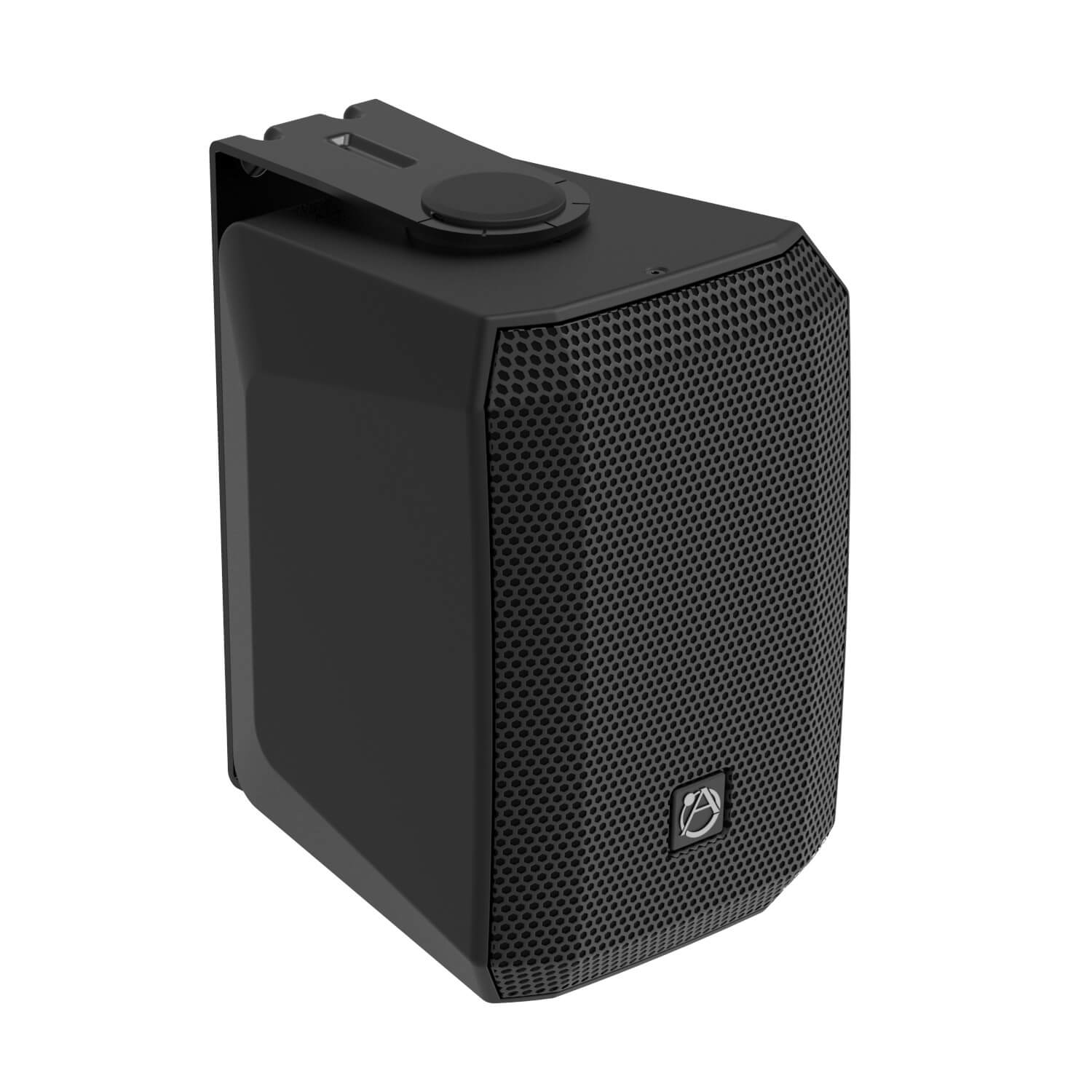 AtlasIED AS-4T - 4-in 2-Way Surface-Mount Passive Loudspeaker, angle black