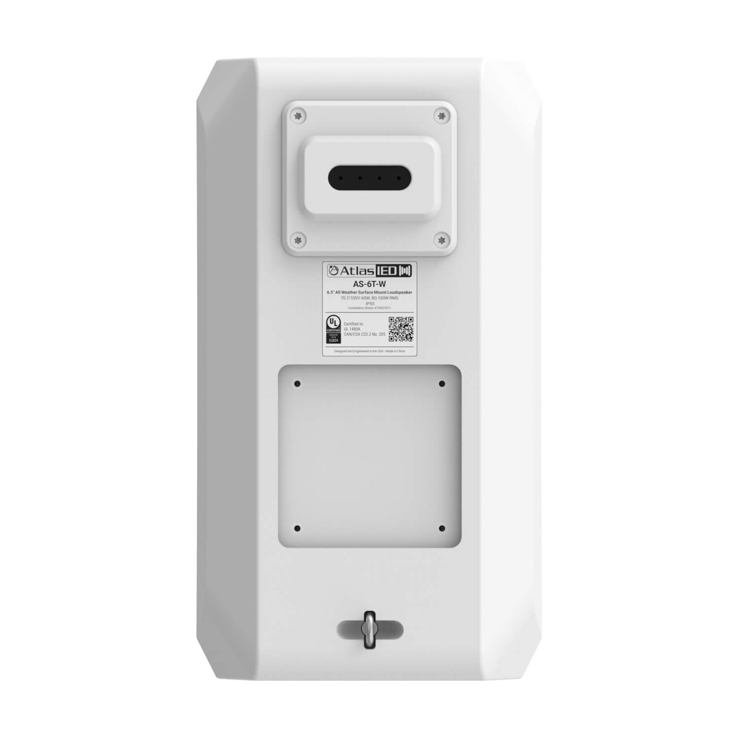 AtlasIED AS-6T - 6-in 2-Way Surface-Mount Passive Loudspeaker, rear with cover