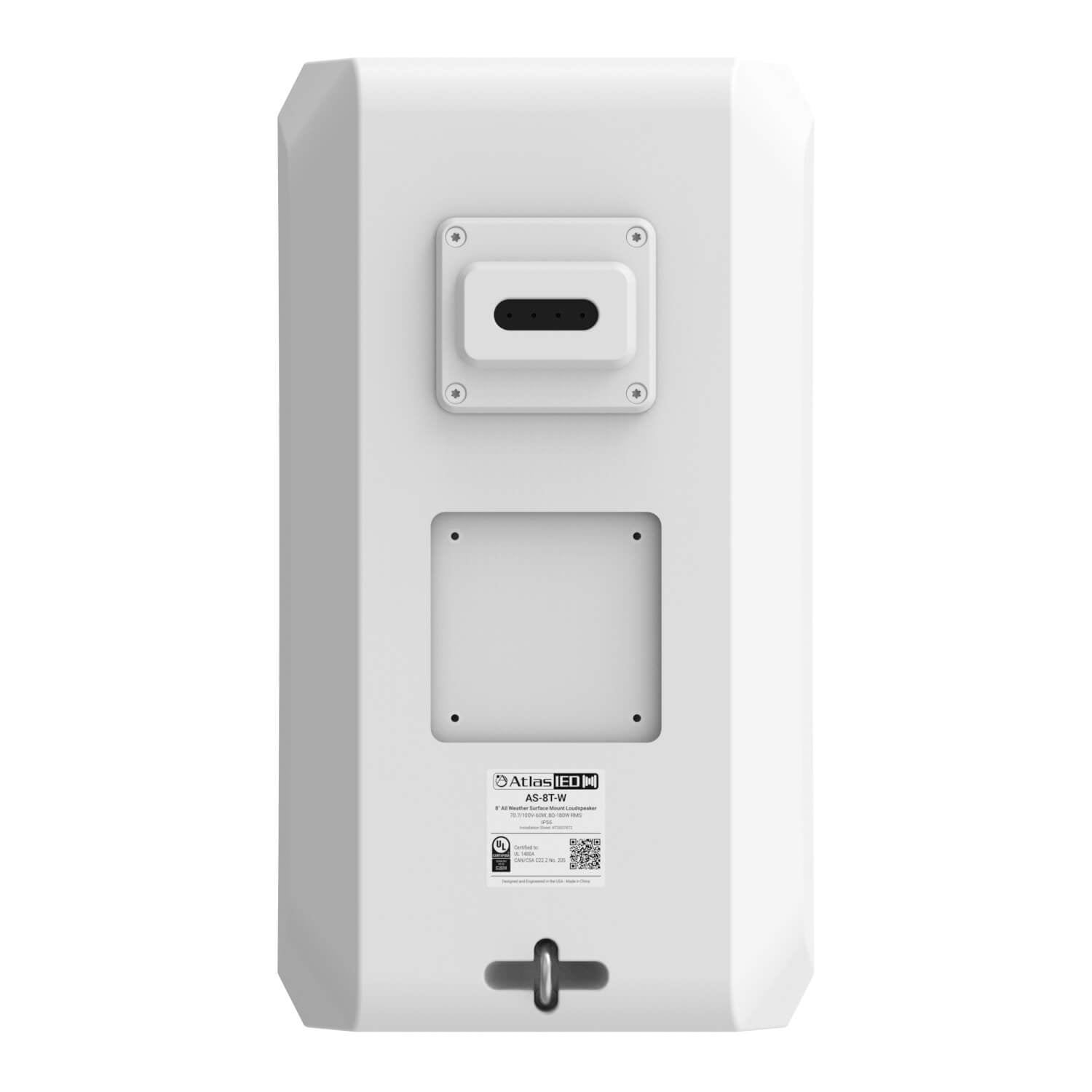 AtlasIED AS-8T - 8-in 2-Way Surface-Mount Passive Loudspeaker, rear with cover