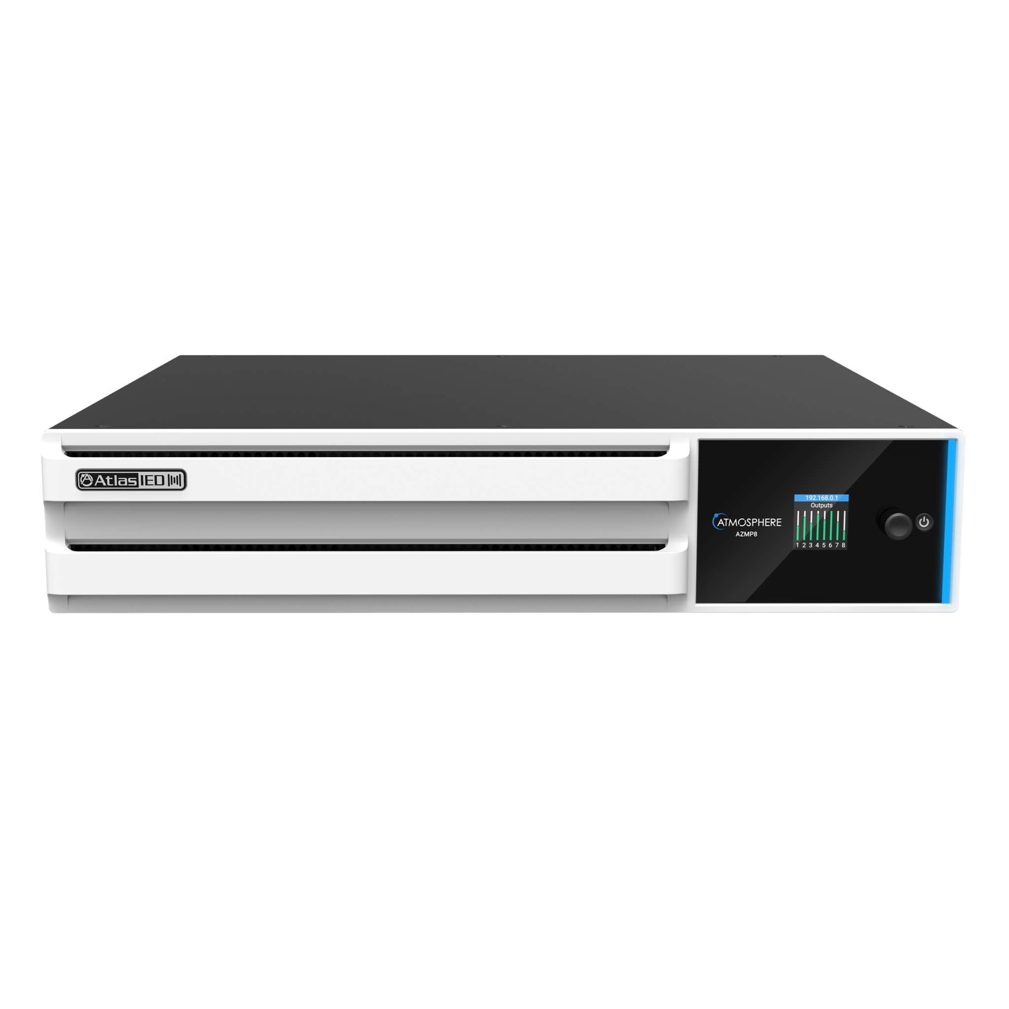 AtlasIED AZMP8 - Atmosphere 8-Zone Signal Processor with 1200W Amplifier, front tilted