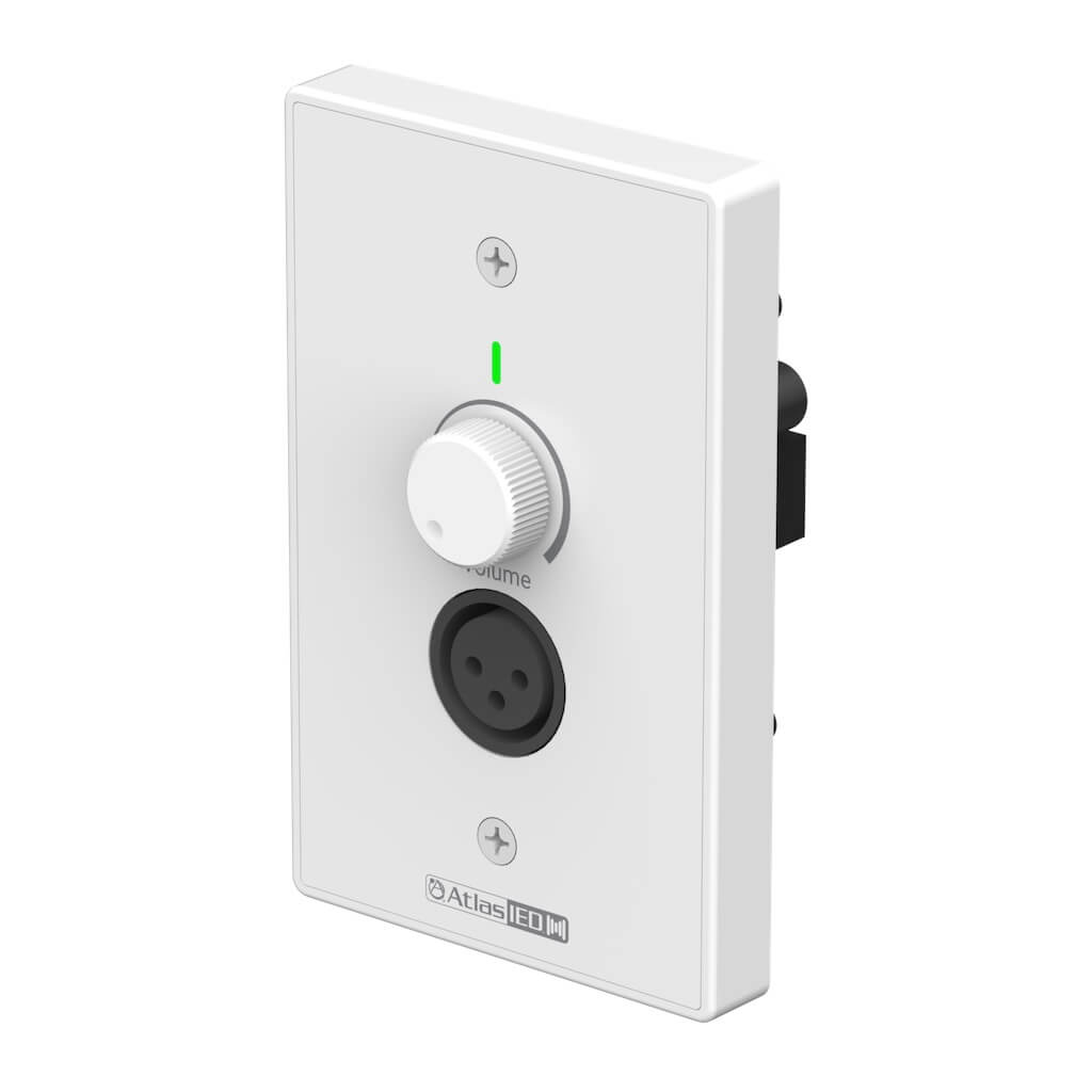 AtlasIED DMA-ML - Mic/Line Input Wall Plate with Volume Control, front angled