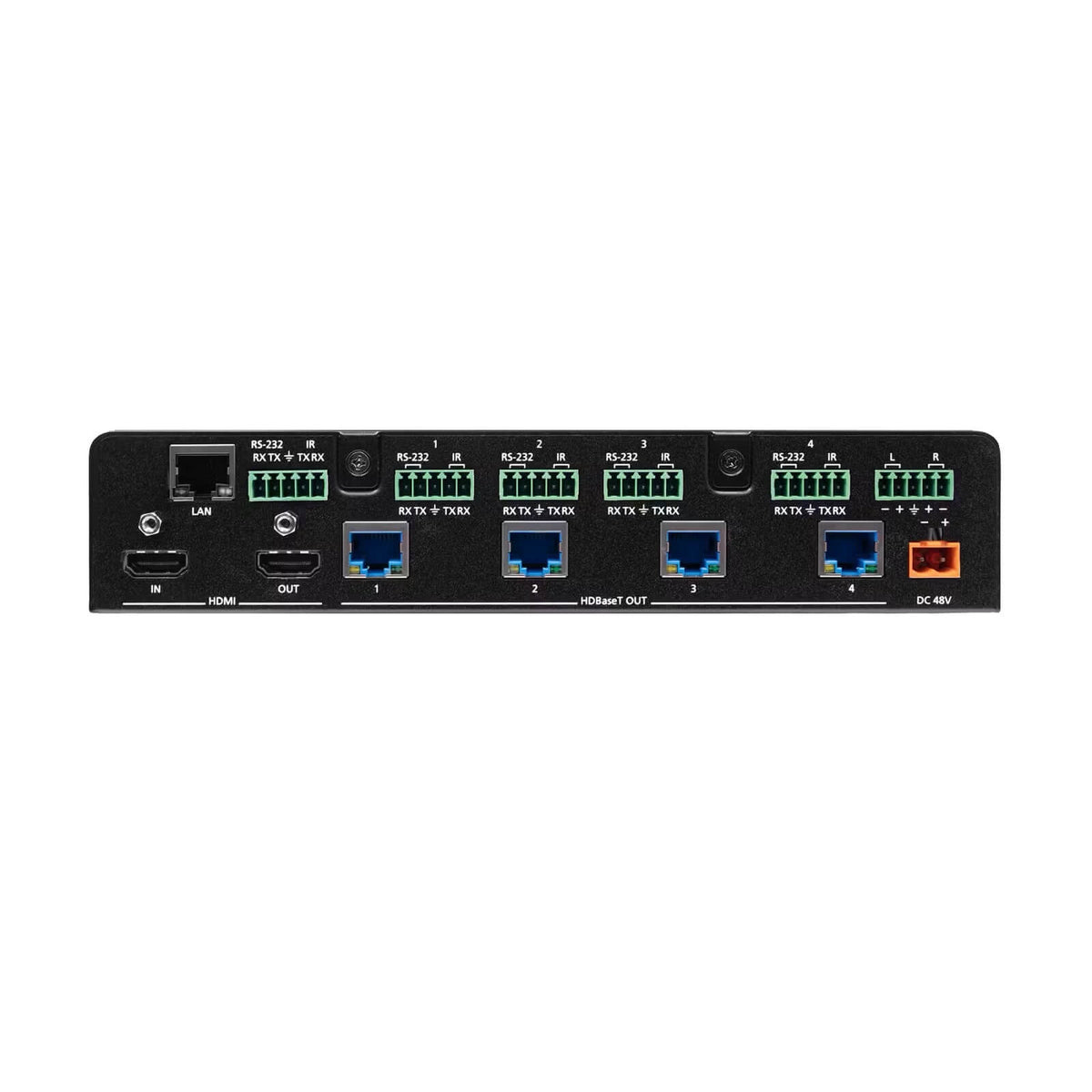 Atlona AT-HDR-CAT-4 - 1x4 4K HDR HDMI to HDBaseT Distribution Amp, rear