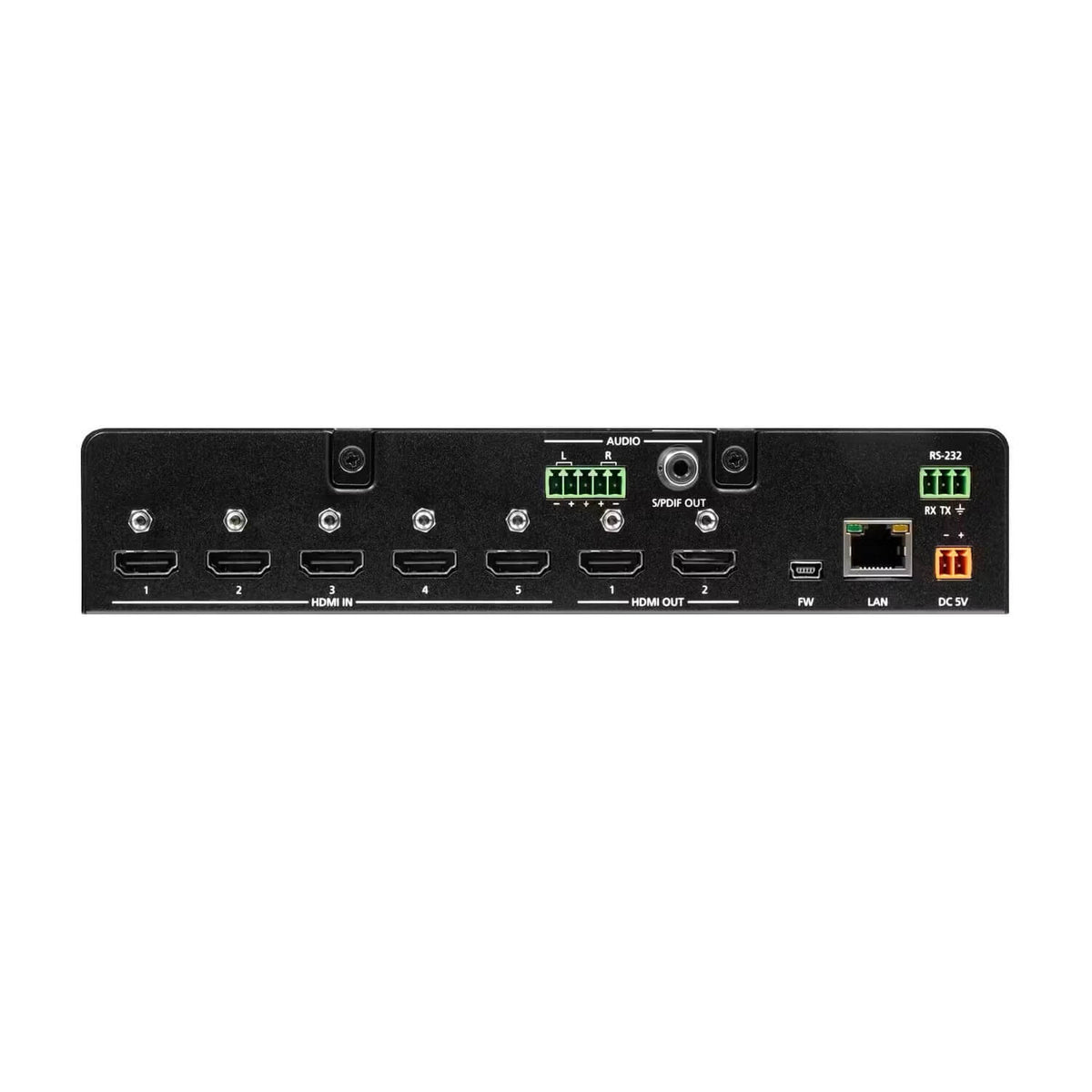 Atlona AT-HDR-SW-52 - 5x2 4K/HDR HDMI Matrix Switcher, rear