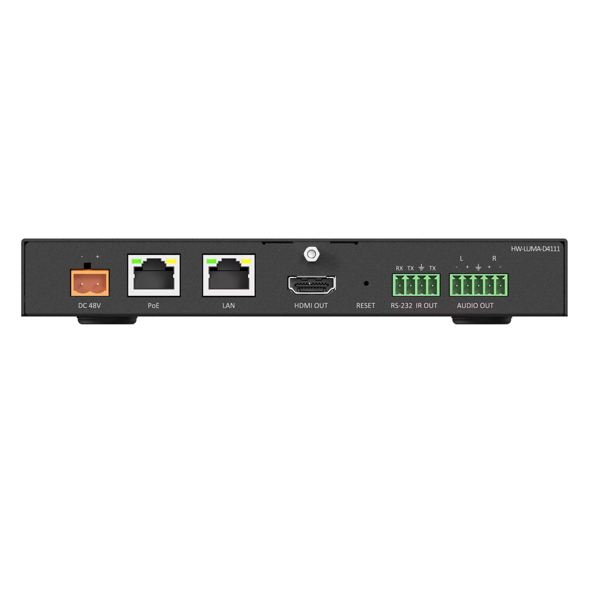 Atlona HW-LUMA-D4111 - H.264 and H.265 Networked AV Decoder, rear