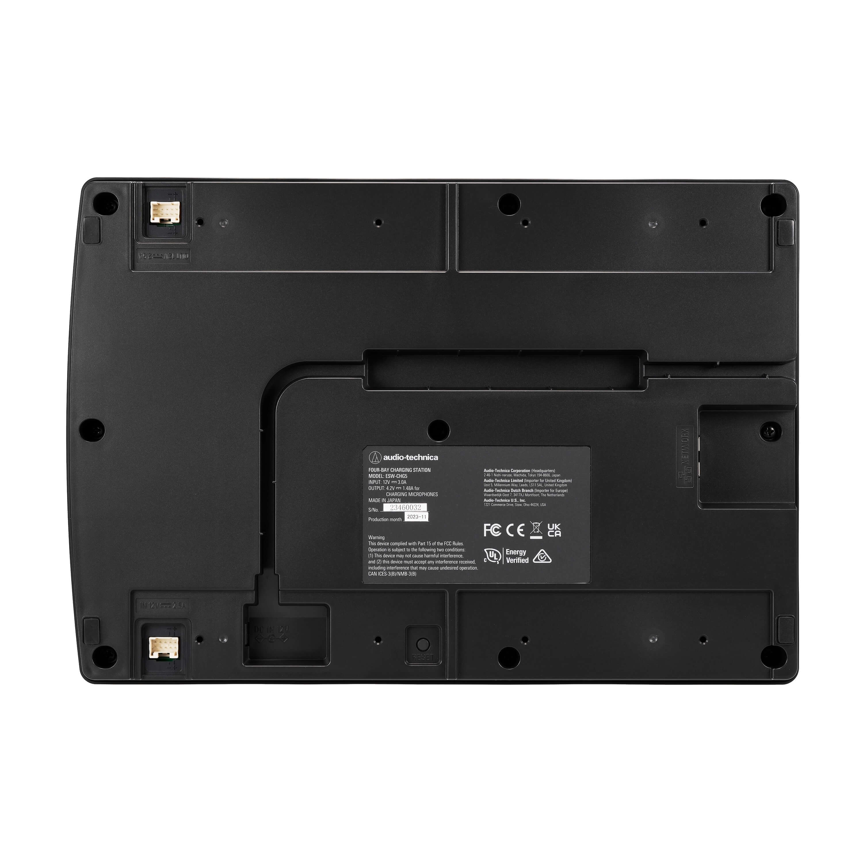 Audio-Technica ATW-CHG7 - D50 4-Bay Desk Stand Transmitter Charger, bottom