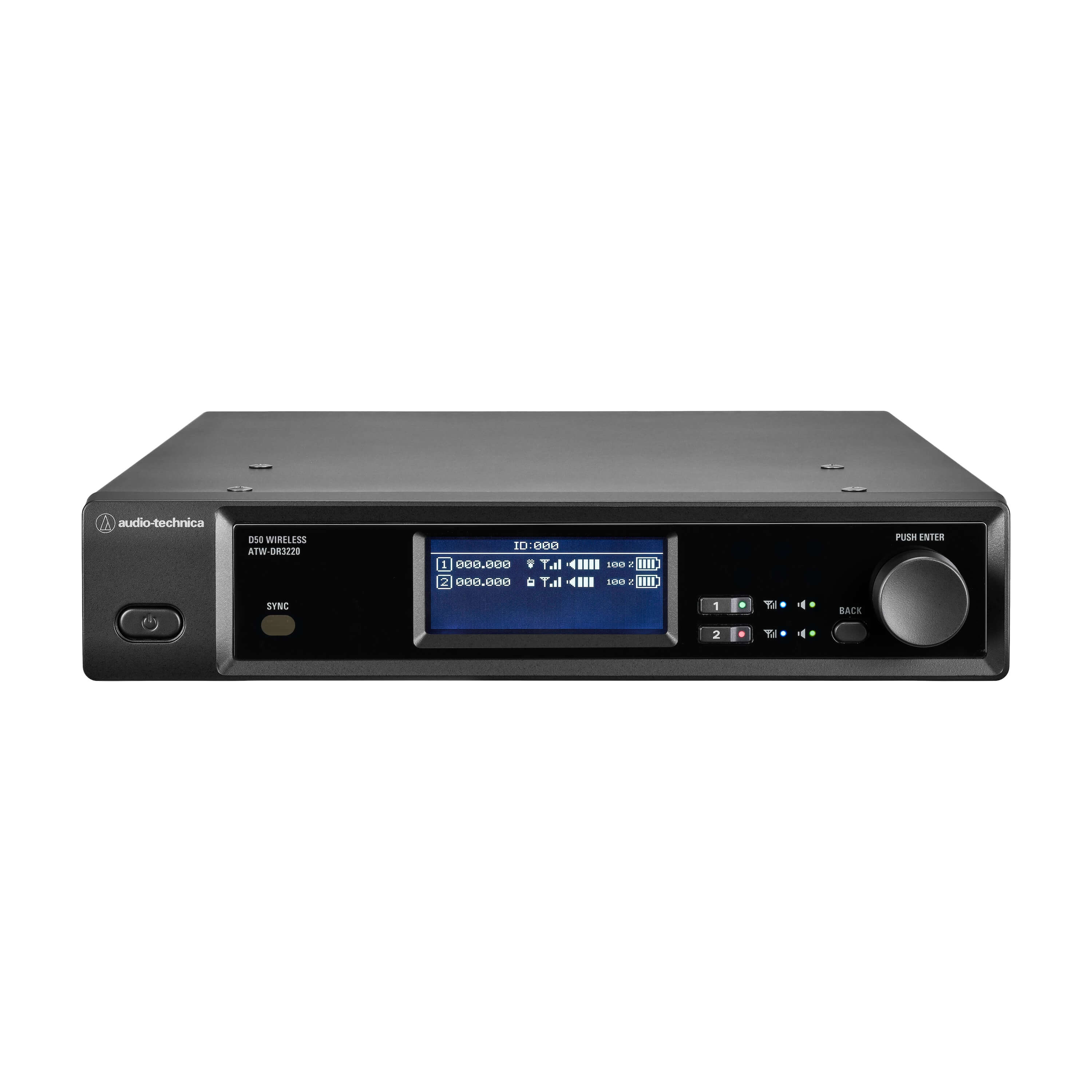 Audio-Technica ATW-DR3220LK - D50 2-Ch LINK-Enabled Receiver, front tilt
