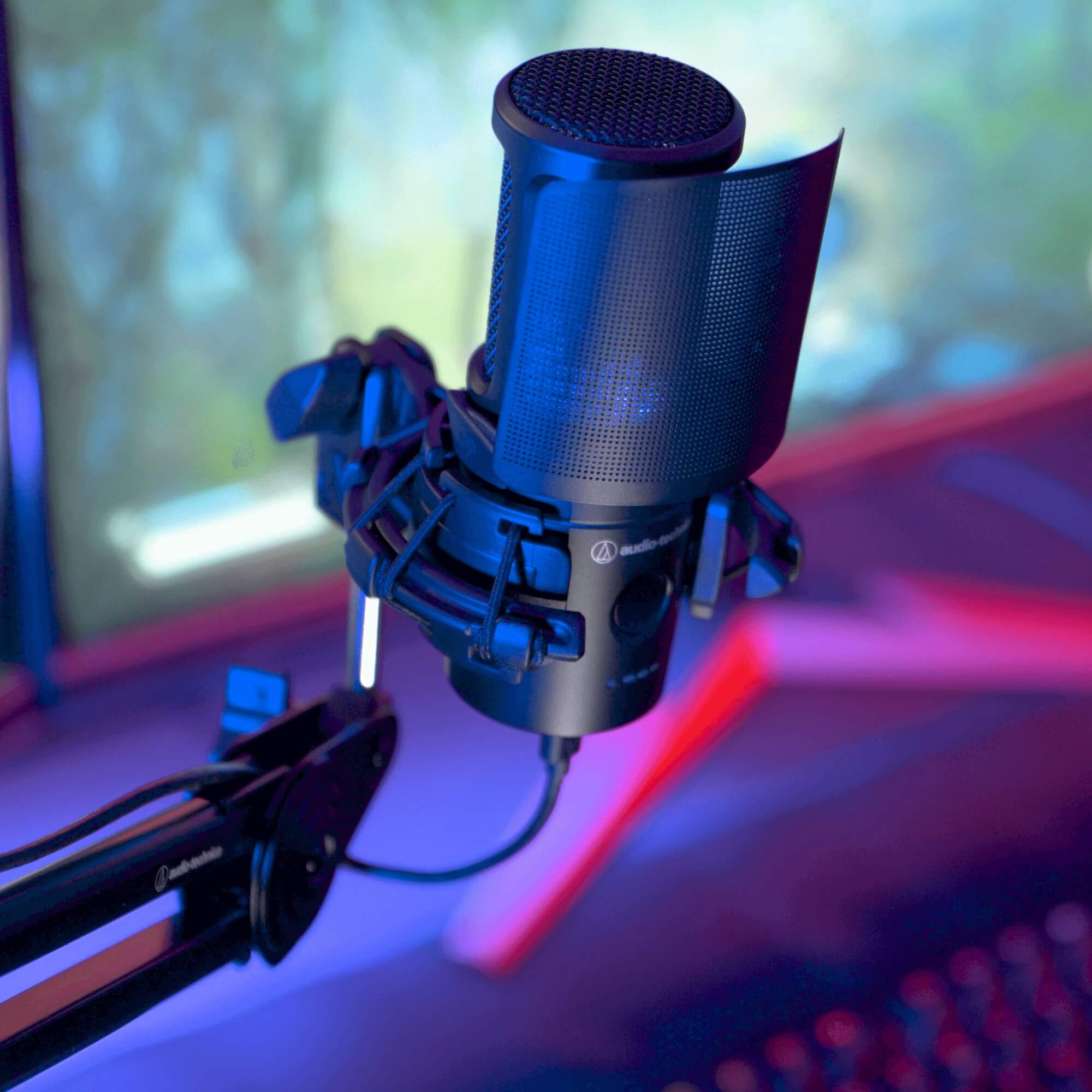 Audio-Technica AT2020USB-XP - Cardioid Condenser USB Microphone shown in a home studio