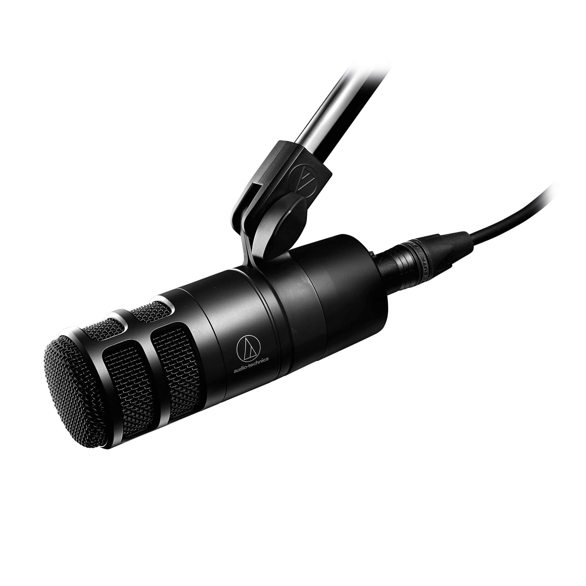 Audio-Technica AT2040 - Hypercardioid Dynamic Podcast Microphone, mounted on a boom