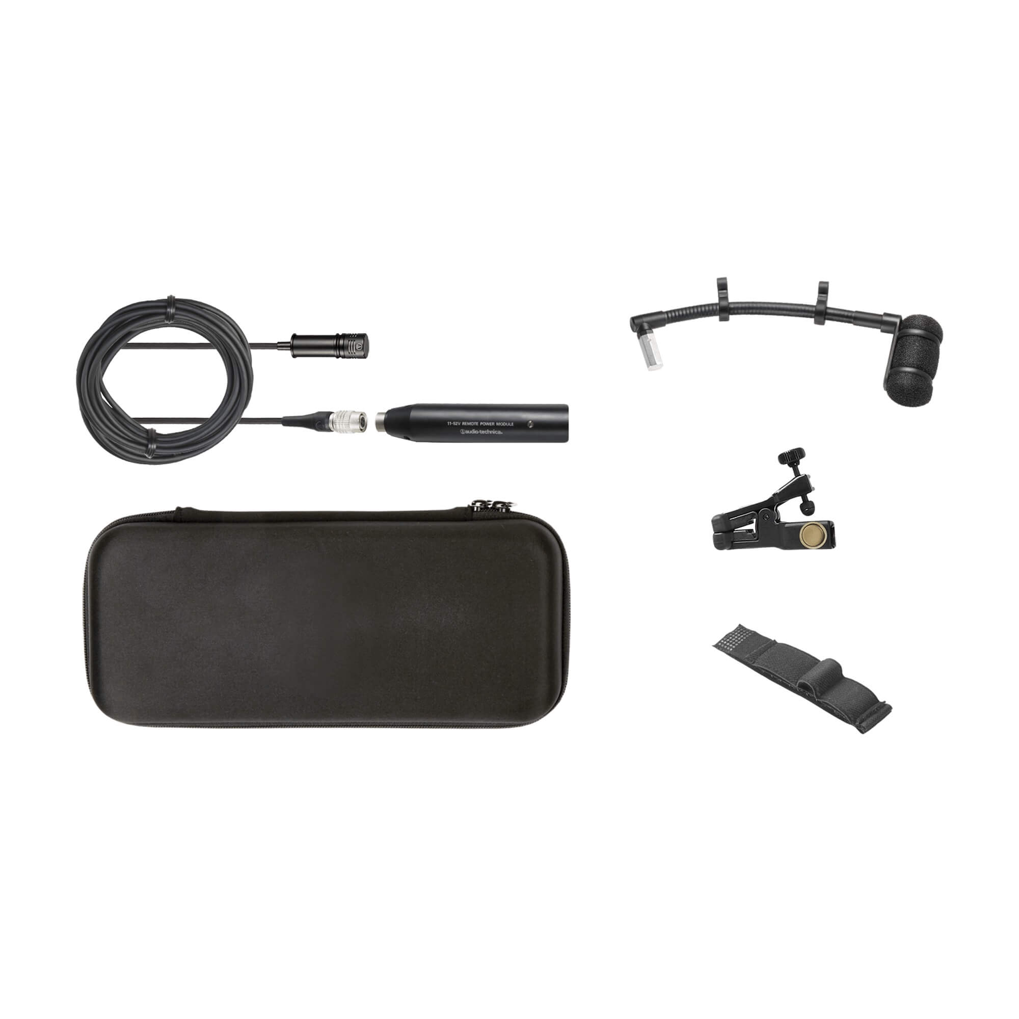 The Audio-Technica ATM350U Cardioid Condenser Instrument Microphone with Universal Clip-on Mounting System, kit