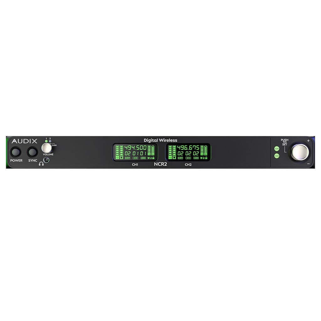 Audix Novacore NCR2 - 2-Channel Digital Wireless Receiver with Dante, front