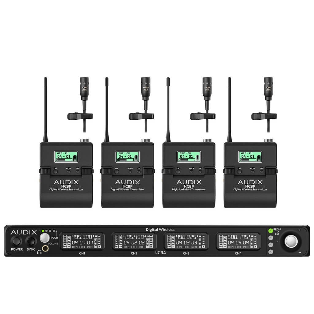 Audix Novacore NC4BX10 - Quad Lavalier Digital Wireless System with Dante