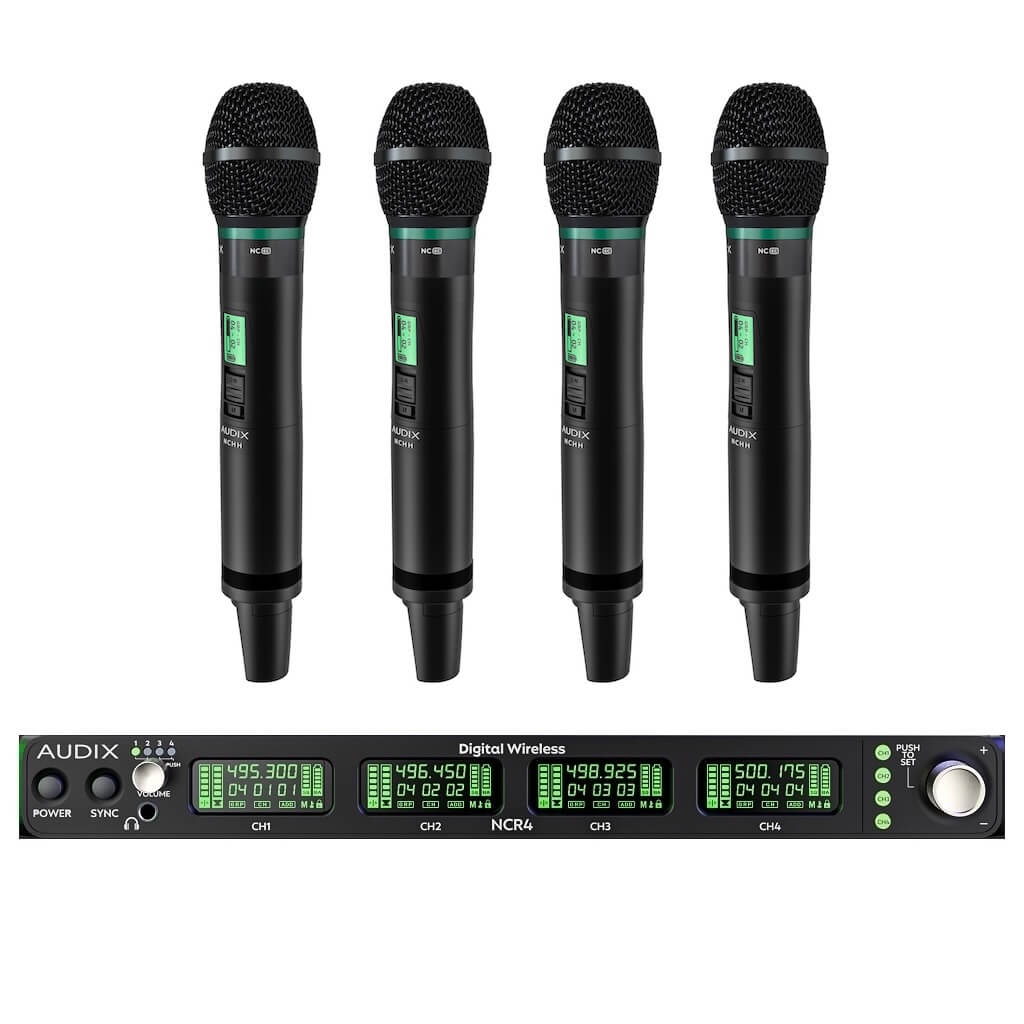 Audix Novacore NC4HEC - Quad Handheld Digital Wireless System, Dante