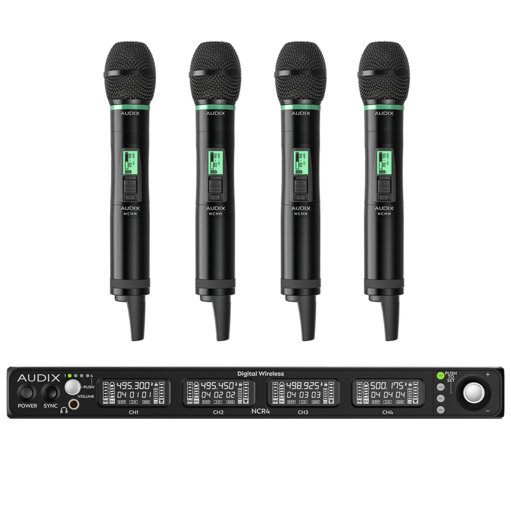 Audix Novacore NC4HEC - Quad Handheld Digital Wireless System with Dante