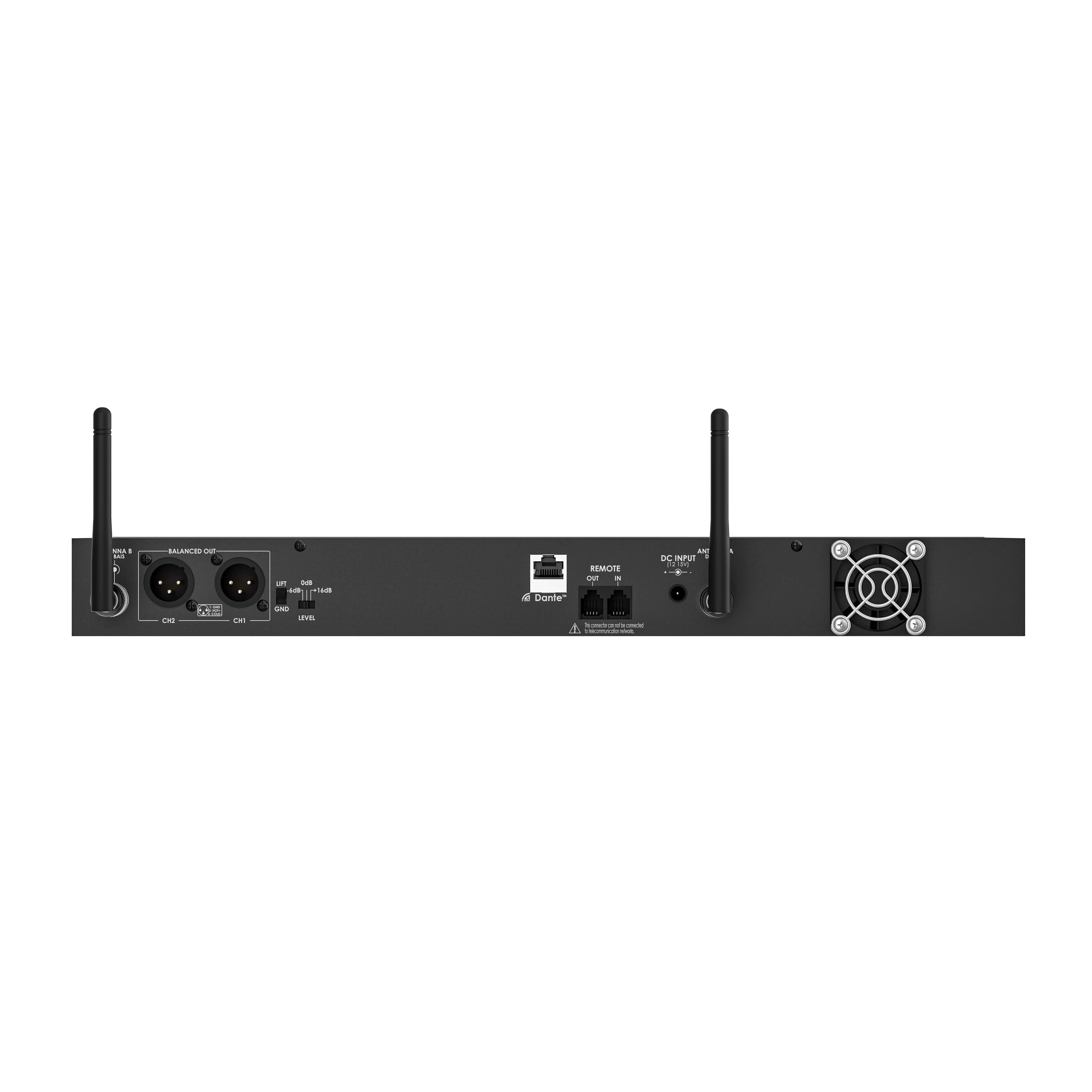 Audix Novacore NCR2 - 2-Channel Digital Wireless Receiver with Dante, back