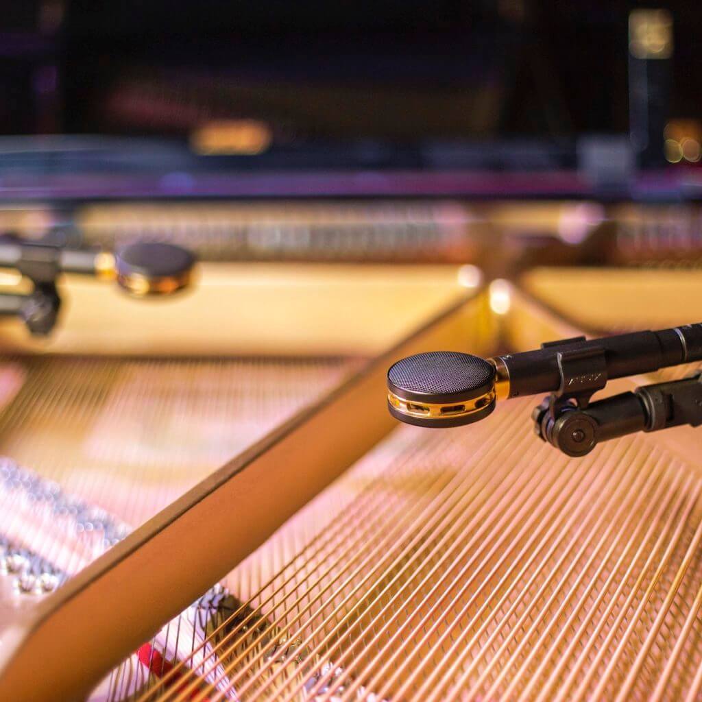 Audix SCX25AMP - Matched Pair of SCX25A Studio Condenser Microphones, mounted inside of a piano