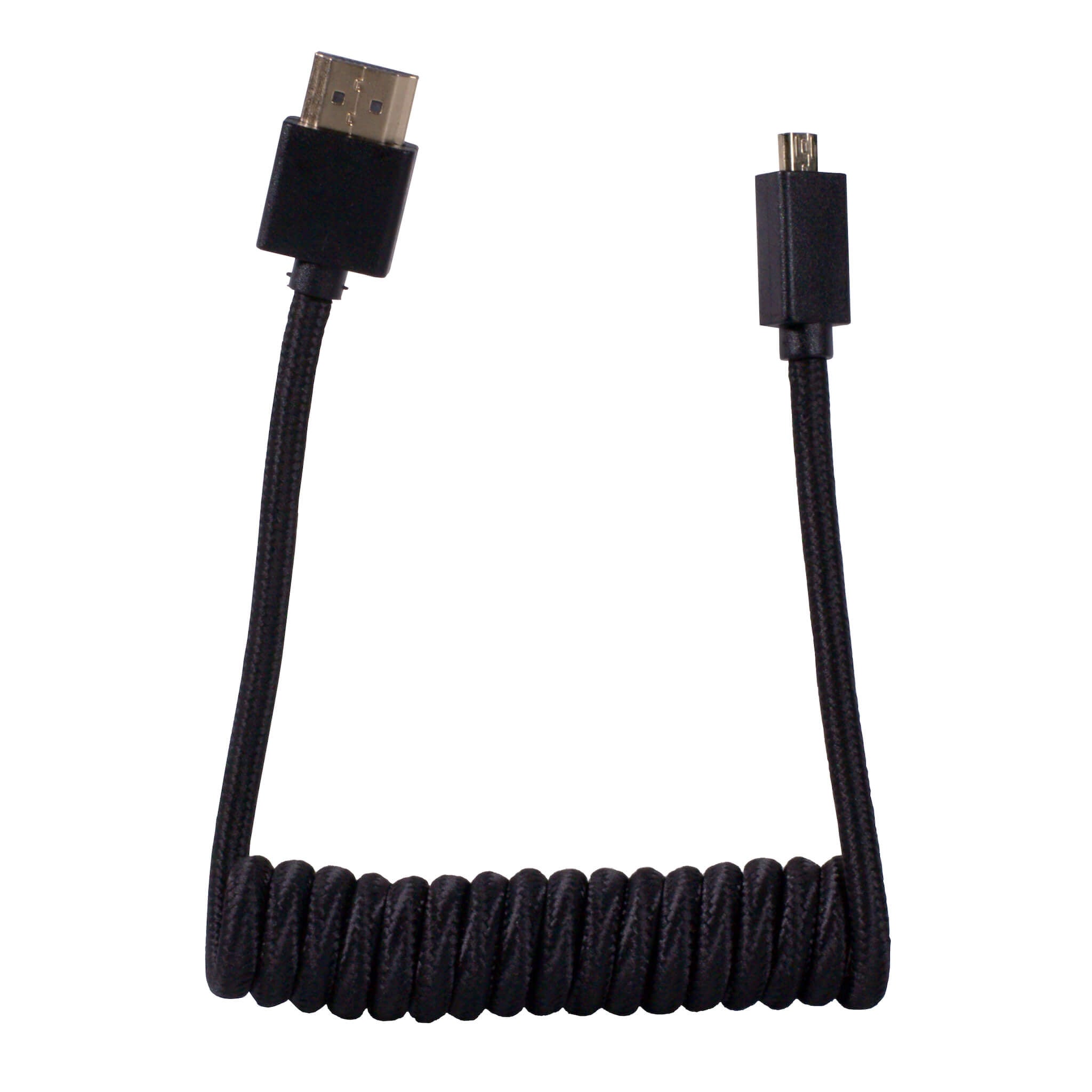 Blackhawk Cables - Coiled Micro HDMI to Full HDMI Cable, 12-24-inch