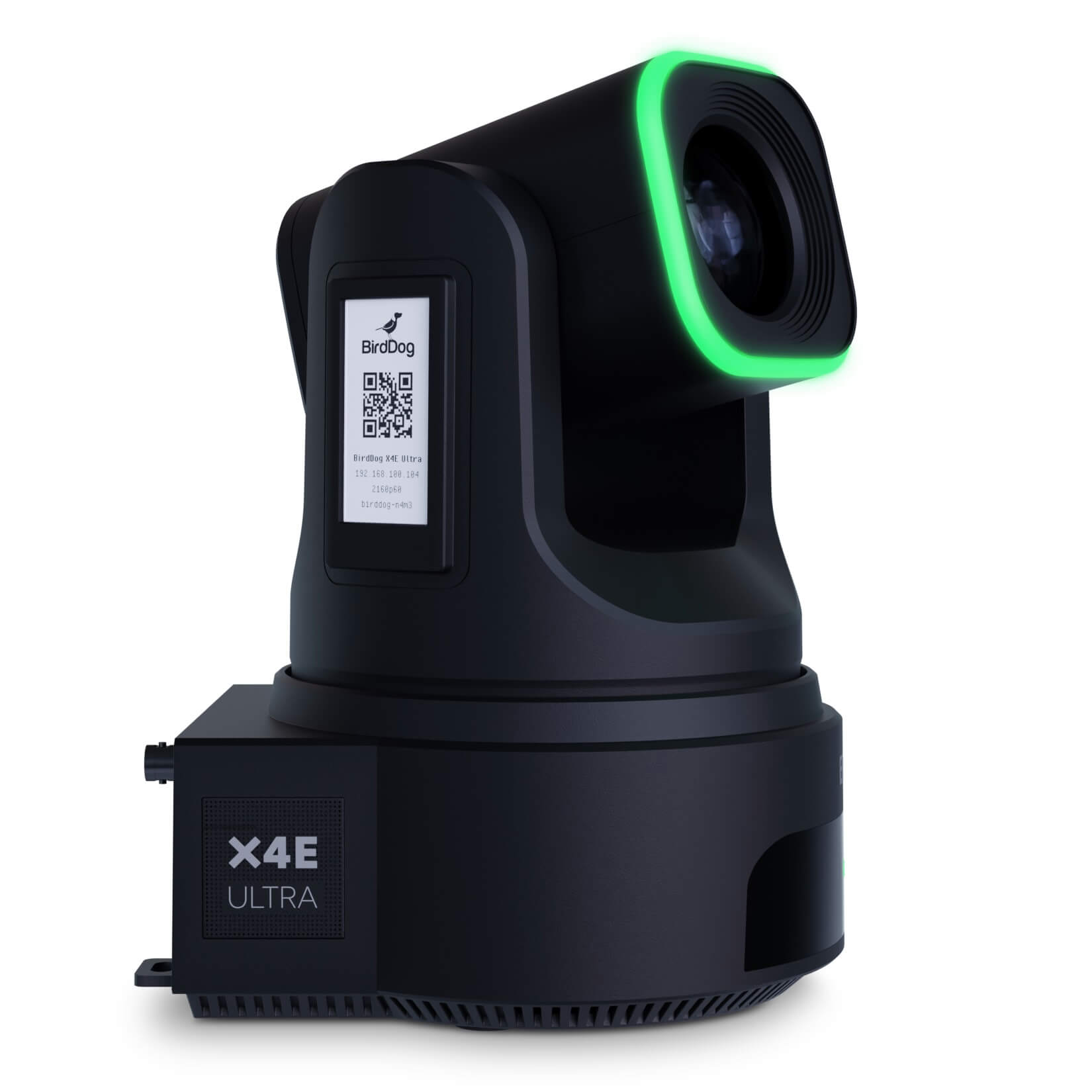 BirdDog X4E Ultra (black) - 4K60 PTZ Camera with 20x Optical Zoom, side tilt