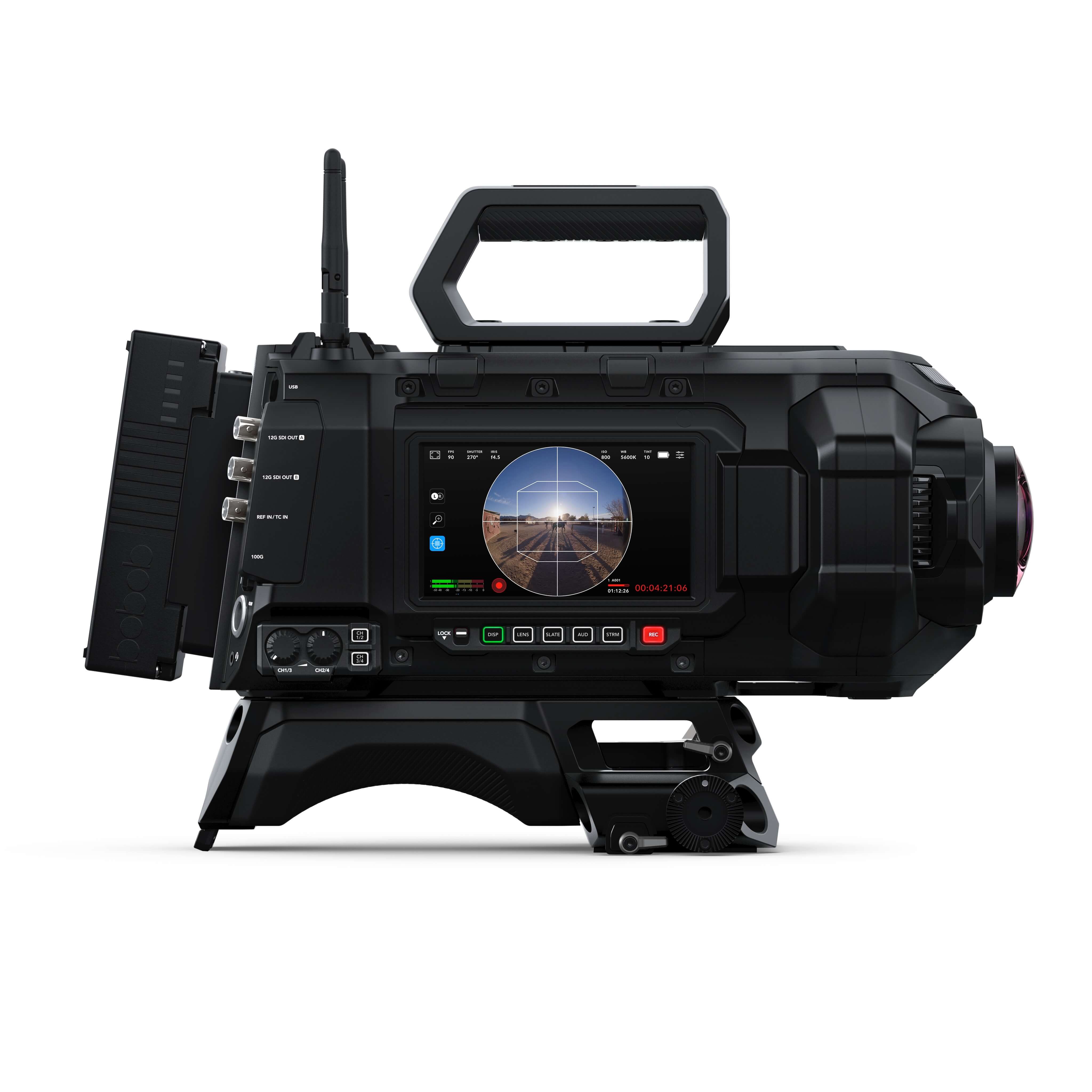 Blackmagic Design URSA Cine Immersive 100G - Dual 8K Sensor Camera, left side shown with optional equipment sold separately