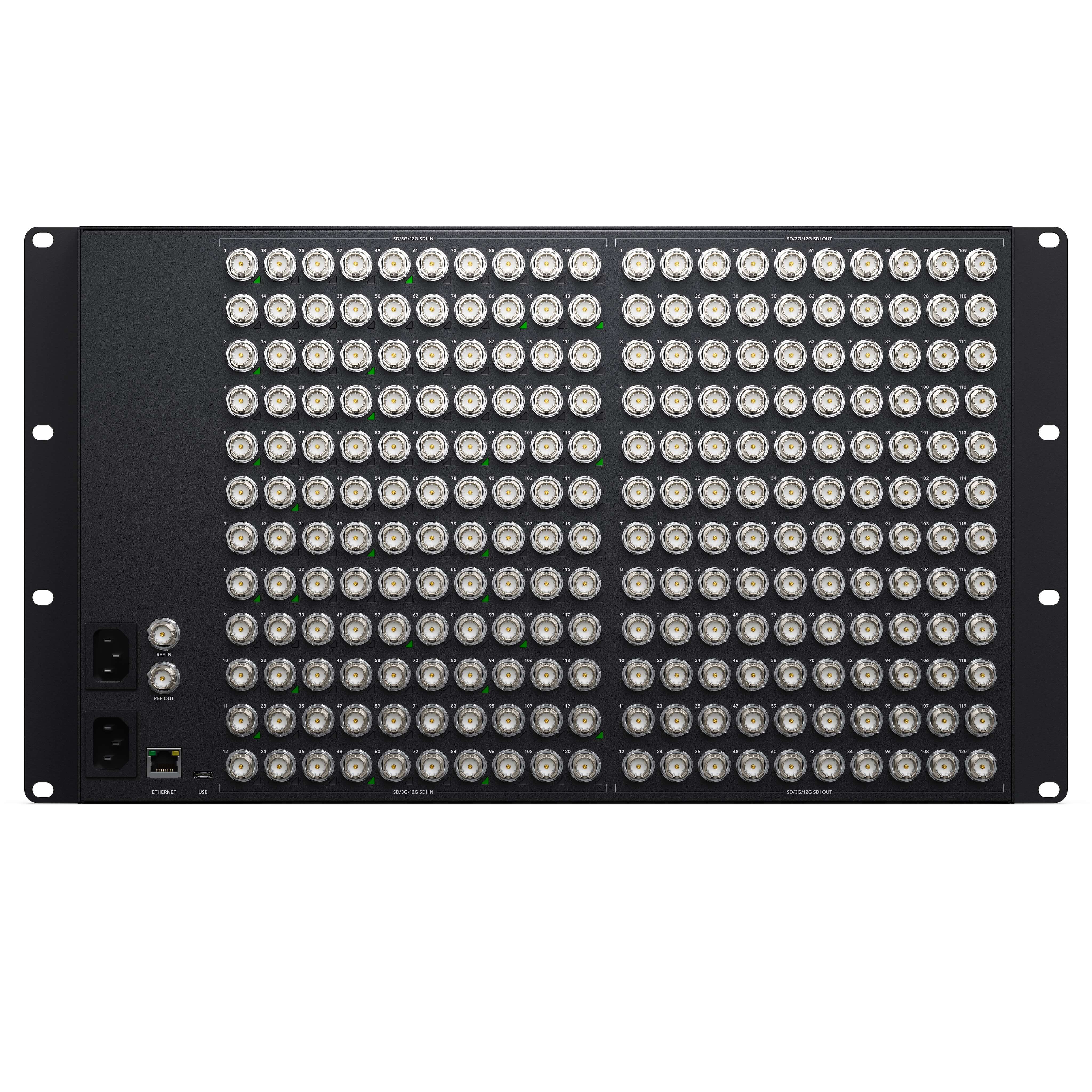 Blackmagic Design Videohub 120x120 12G - 12G-SDI Video Router, rear
