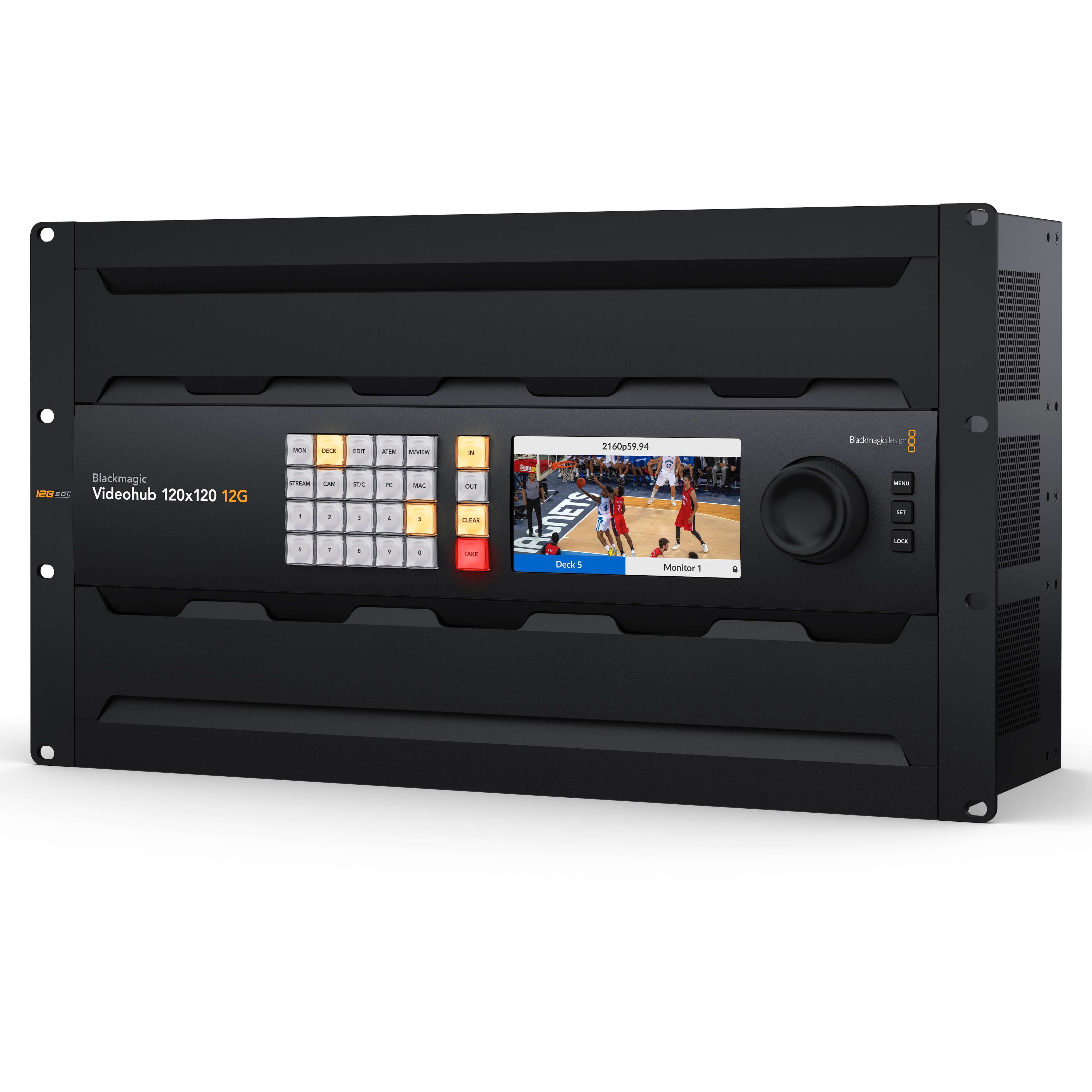 Blackmagic Design Videohub 120x120 12G - 12G-SDI Video Router, angle