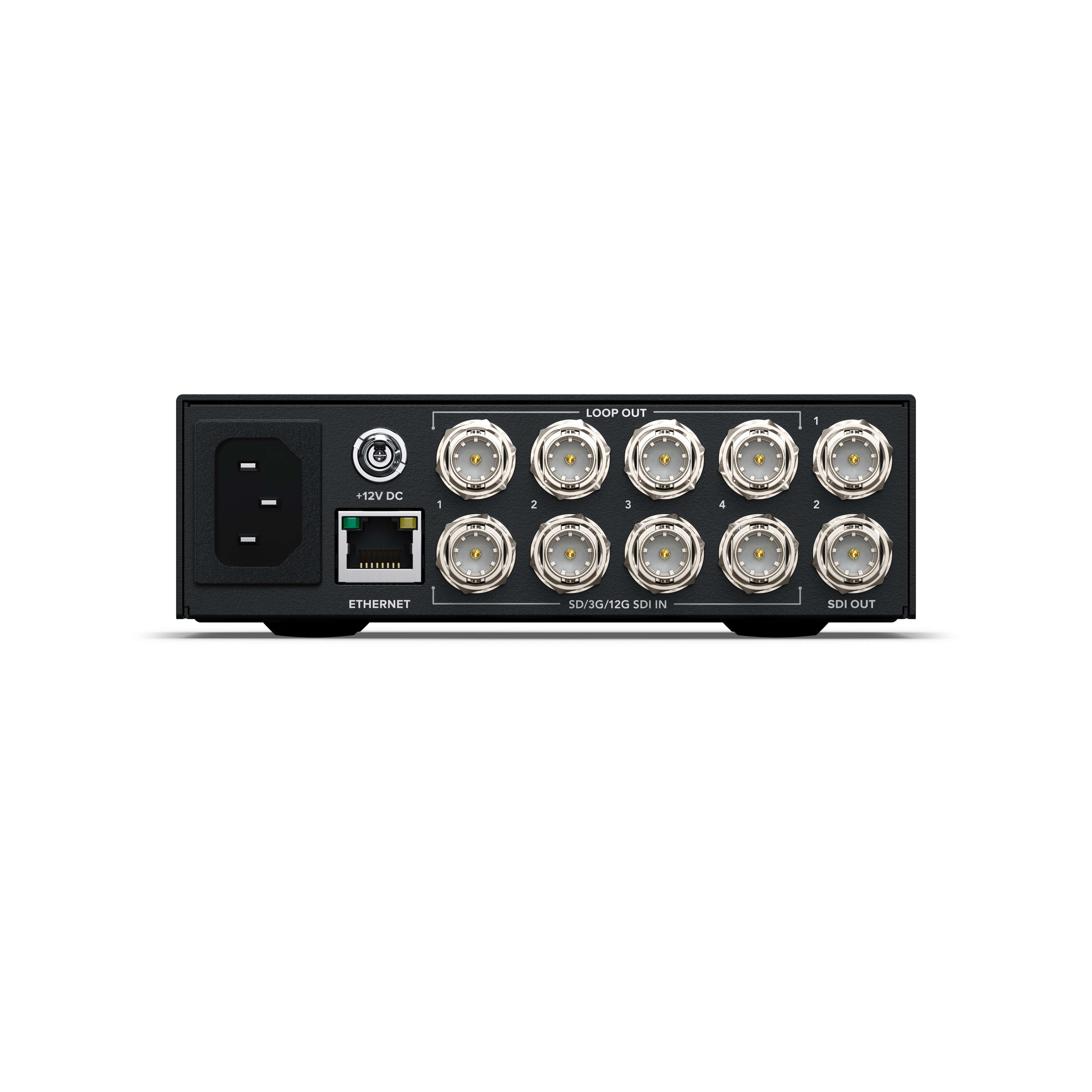 Blackmagic Design Videohub Mini 4x2 12G - Compact 12G-SDI Video Router, rear