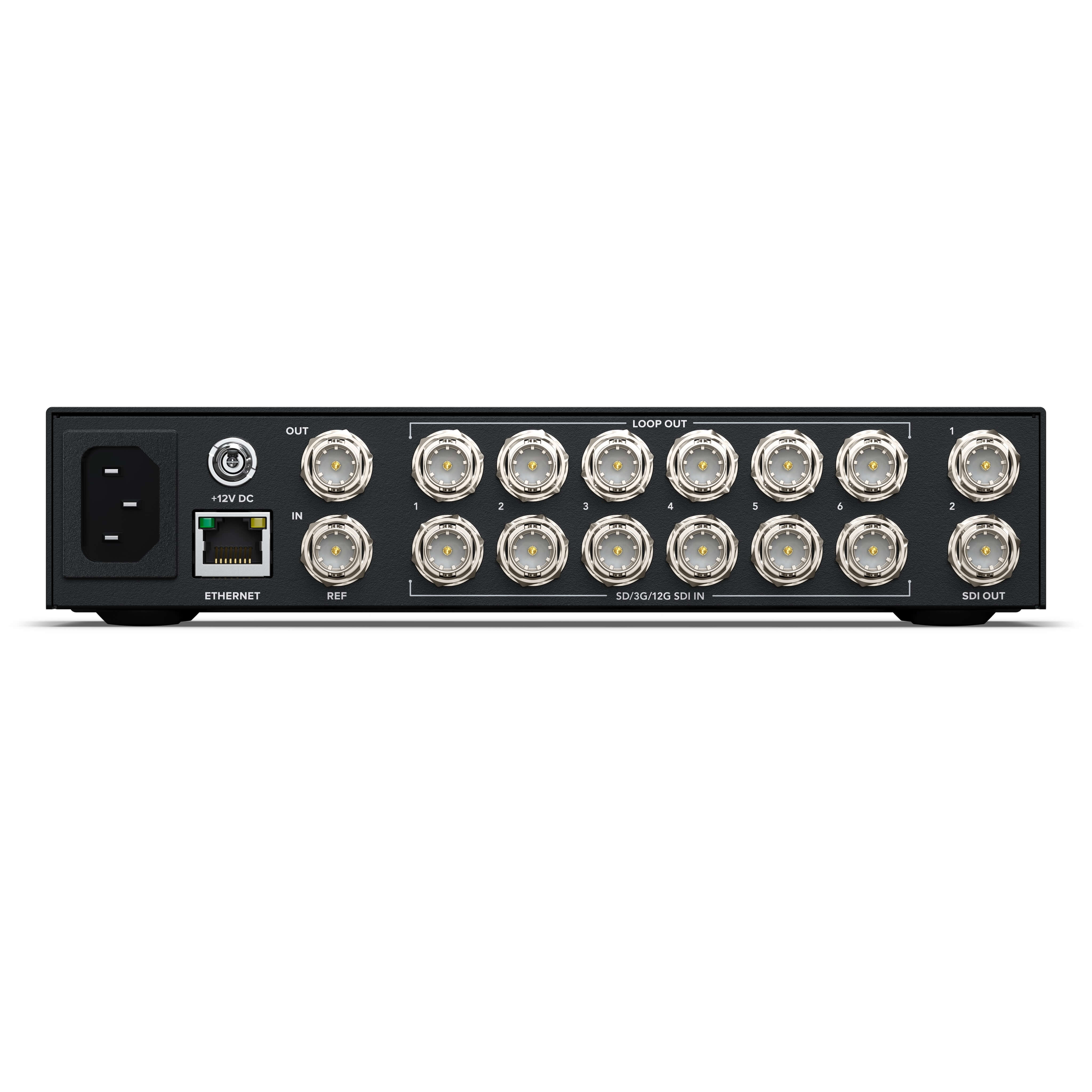 Blackmagic Design Videohub Mini 6x2 12G - Compact 12G-SDI Video Router, rear
