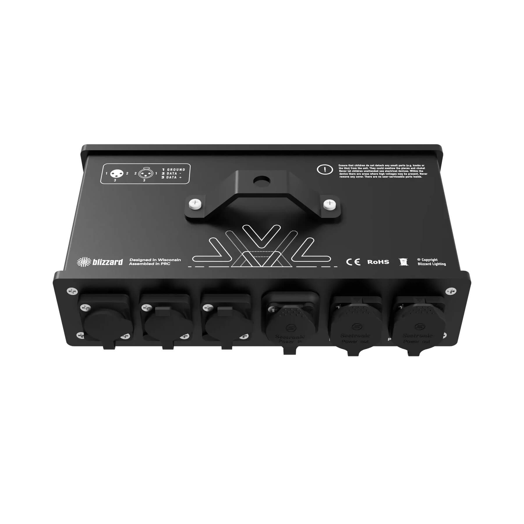 Blizzard Lighting 2-Fer Outdoorsy 5-pin - IP65-rated DMX + Power Splitter, back top