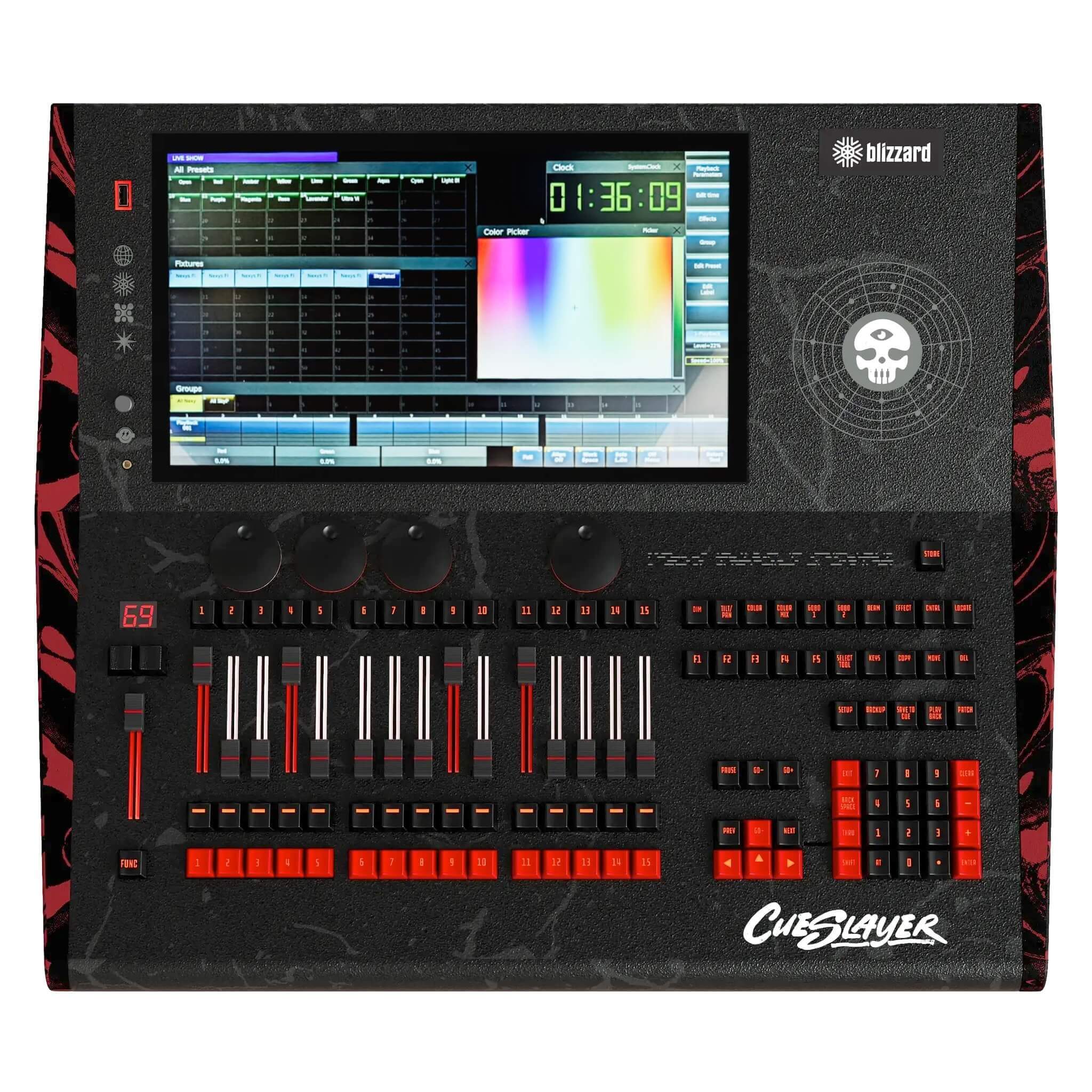 Blizzard Lighting CueSlayer - 8 Art-Net or 4 DMX Universe Lighting Controller, top screen