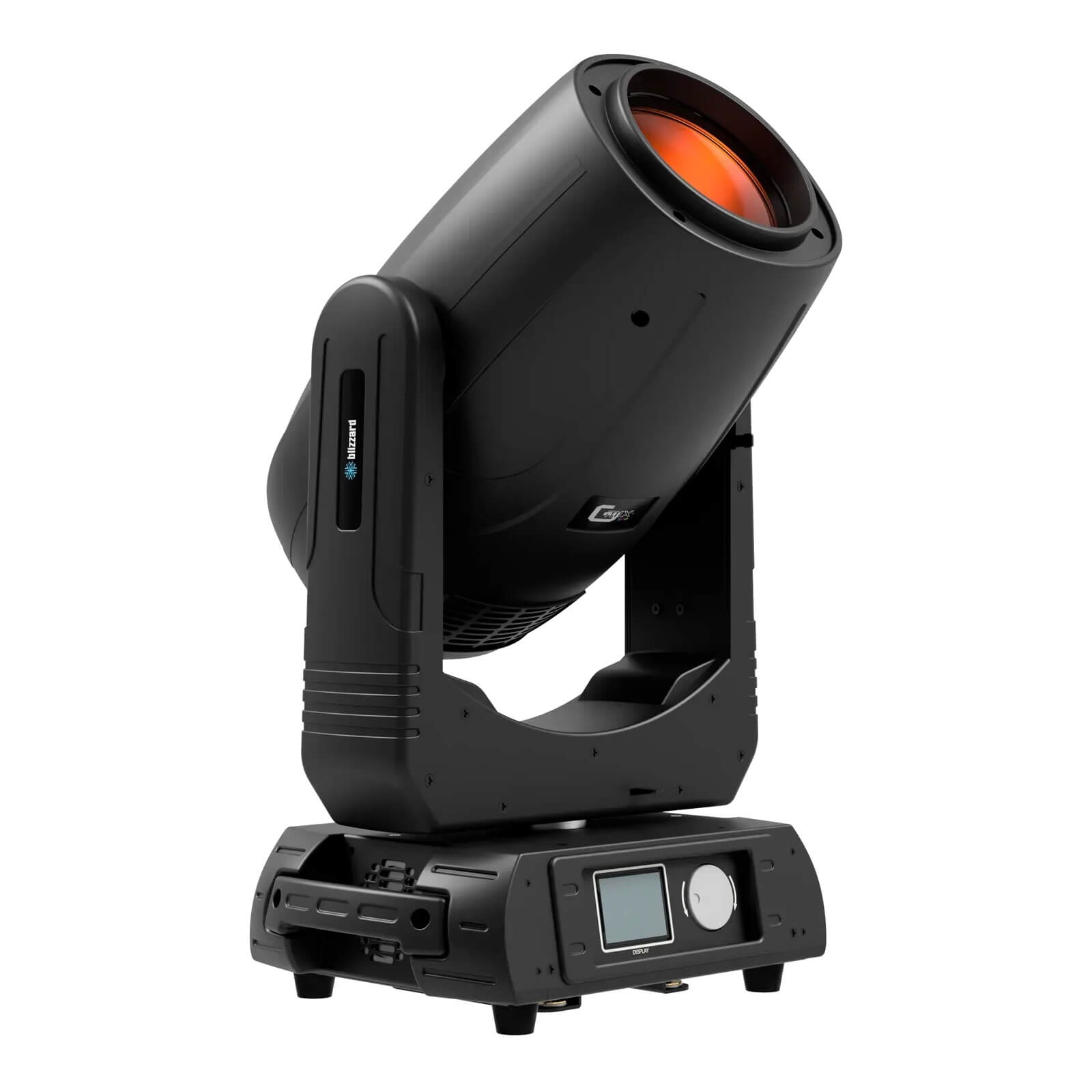 Blizzard Lighting G-Mix 350 - 350W LED Hybrid BSW Moving Head with CMY Color Mixing, angled view