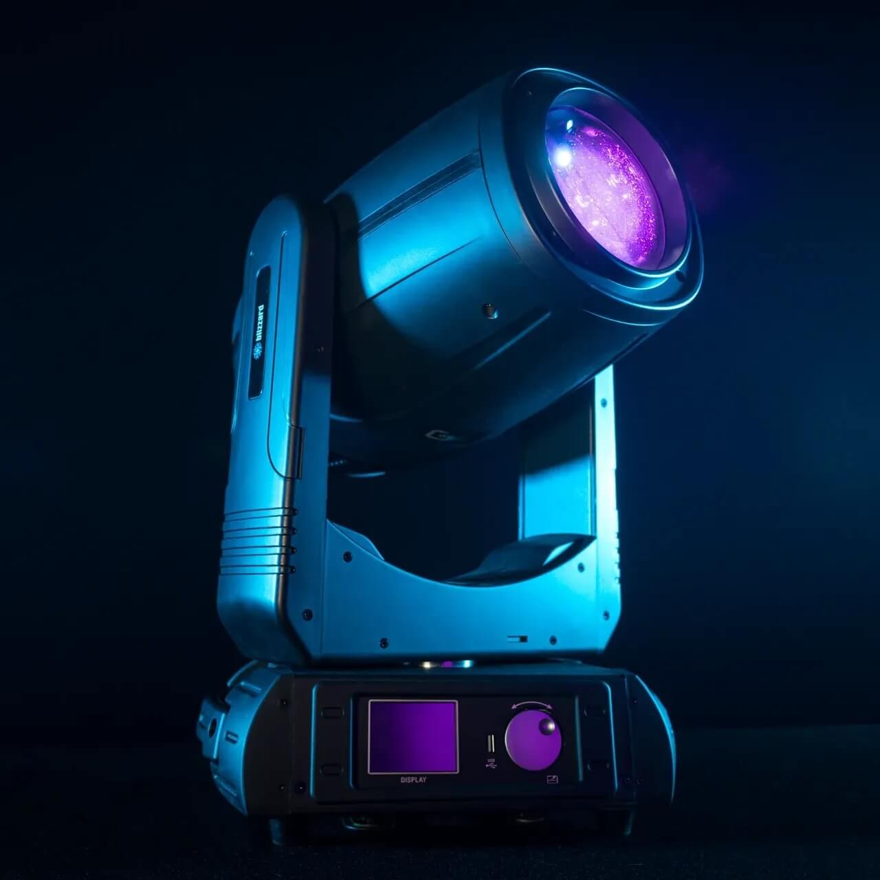 Blizzard Lighting G-Mix 350 - 350W LED Hybrid BSW Moving Head with CMY Color Mixing, purple wash