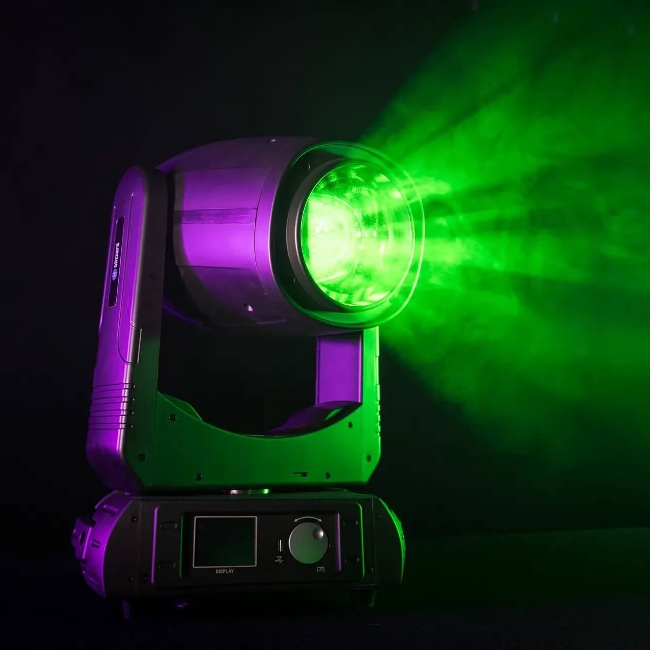 Blizzard Lighting G-Mix 350 - 350W LED Hybrid BSW Moving Head with CMY Color Mixing, green wash