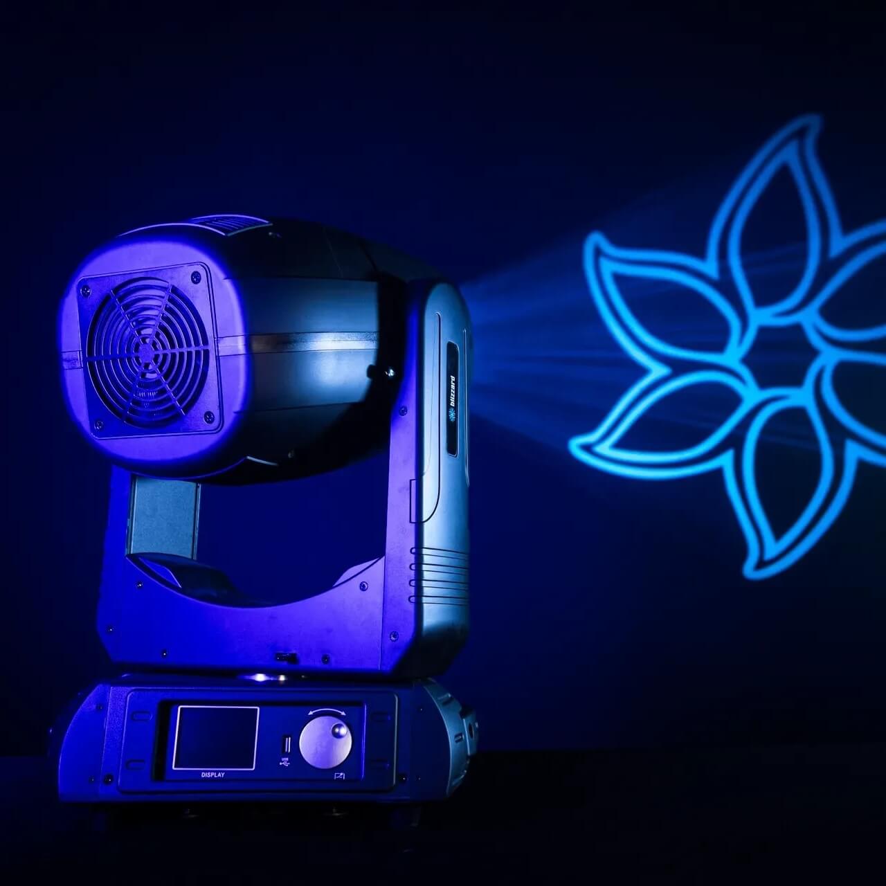 Blizzard Lighting G-Mix 350 - 350W LED Hybrid BSW Moving Head with CMY Color Mixing, blue gobo