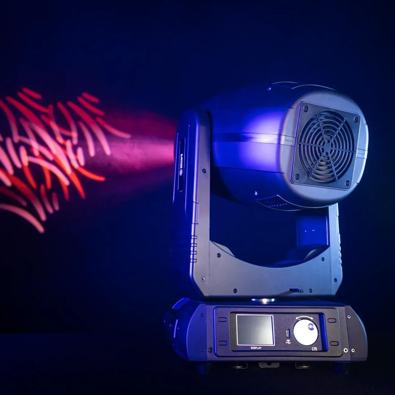 Blizzard Lighting G-Mix 350 - 350W LED Hybrid BSW Moving Head with CMY Color Mixing, pink gobo