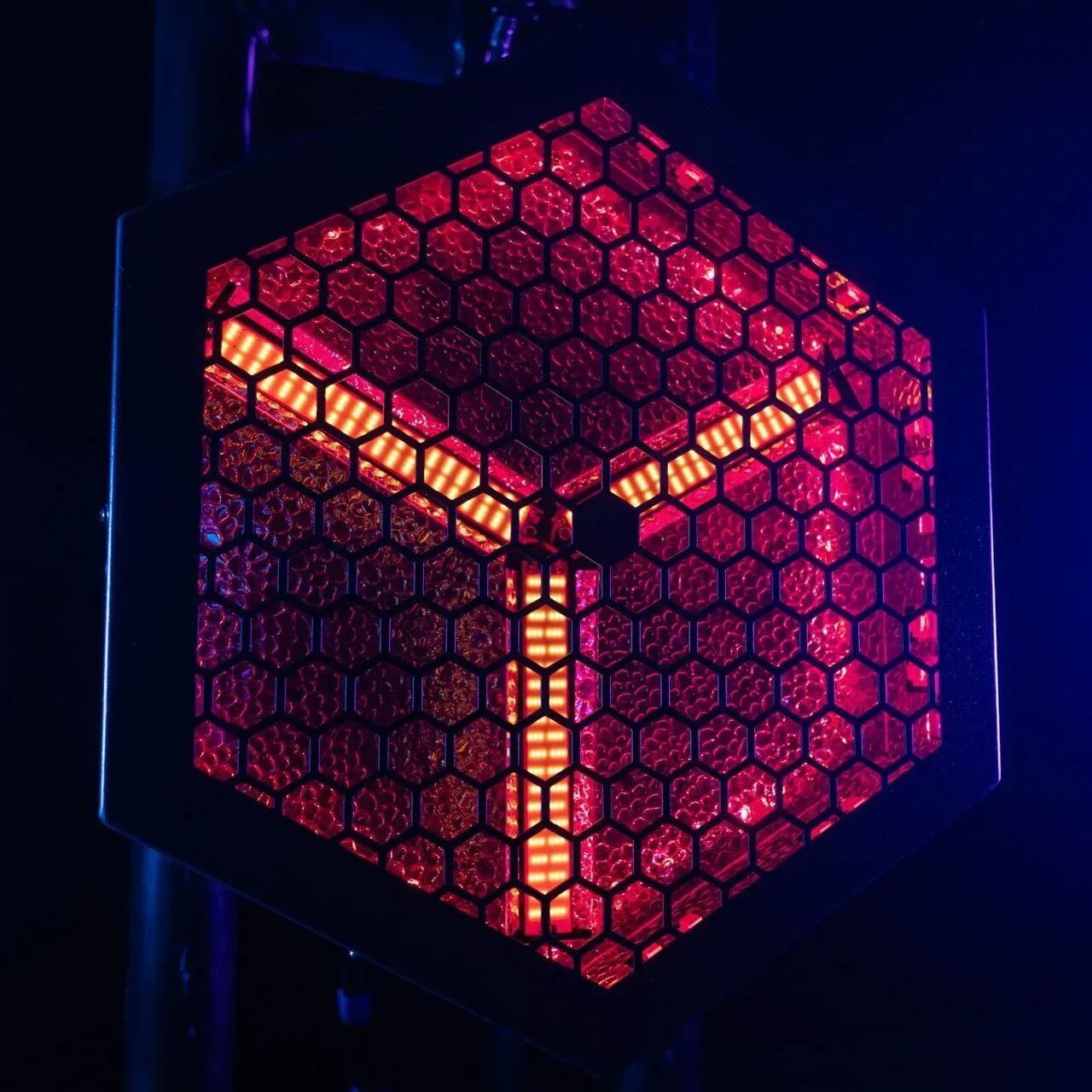 Blizzard Lighting Lux Capacitor - Retro Blinder with RGB Effects, on stage