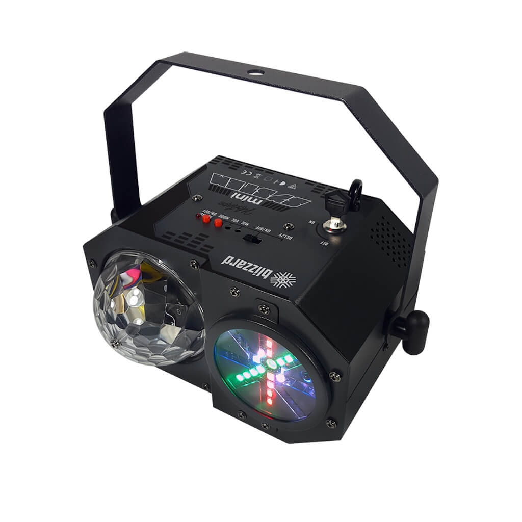 Blizzard Lighting minisystem - LED Beams, Eye Candy and R/G Laser Show, angle