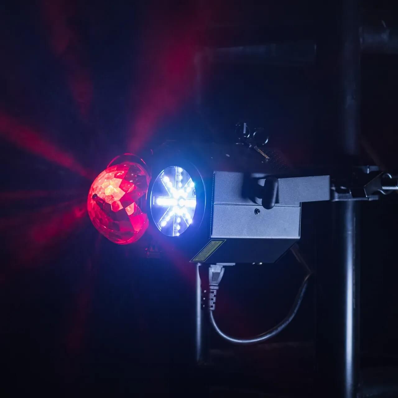 Blizzard Lighting minisystem - LED Beams, Eye Candy and R/G Laser Show, on stage