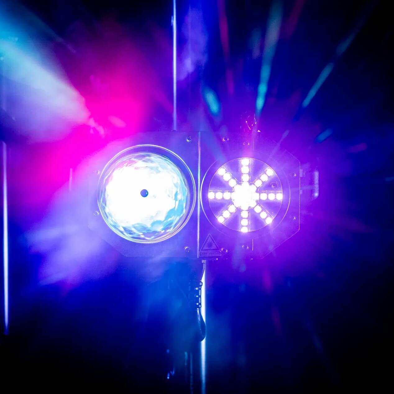 Blizzard Lighting minisystem - LED Beams, Eye Candy and R/G Laser Show, on stage