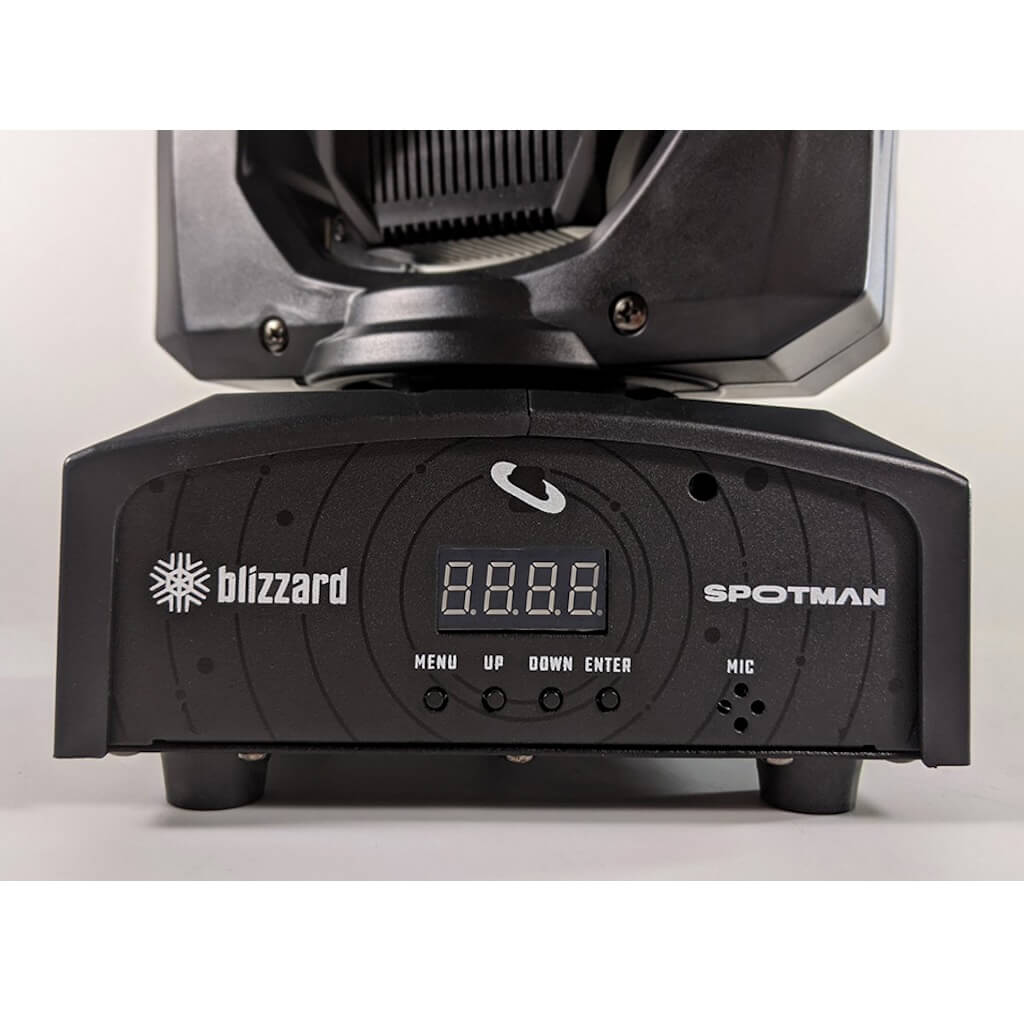 Blizzard Lighting SPOTMAN - 30W LED Mini Moving Head Spot Fixture, front