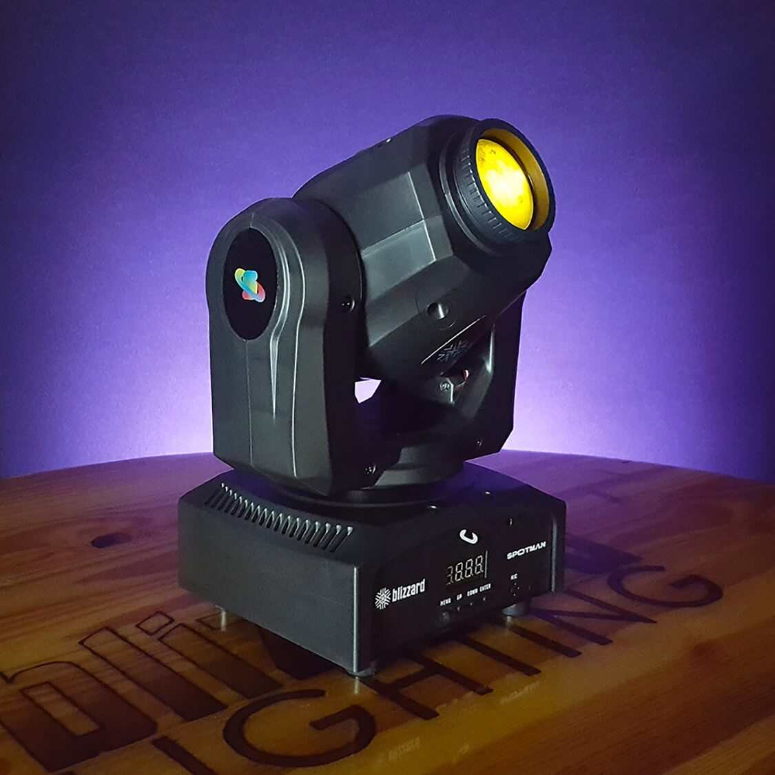 Blizzard Lighting SPOTMAN - 30W LED Mini Moving Head Spot Fixture, yellow
