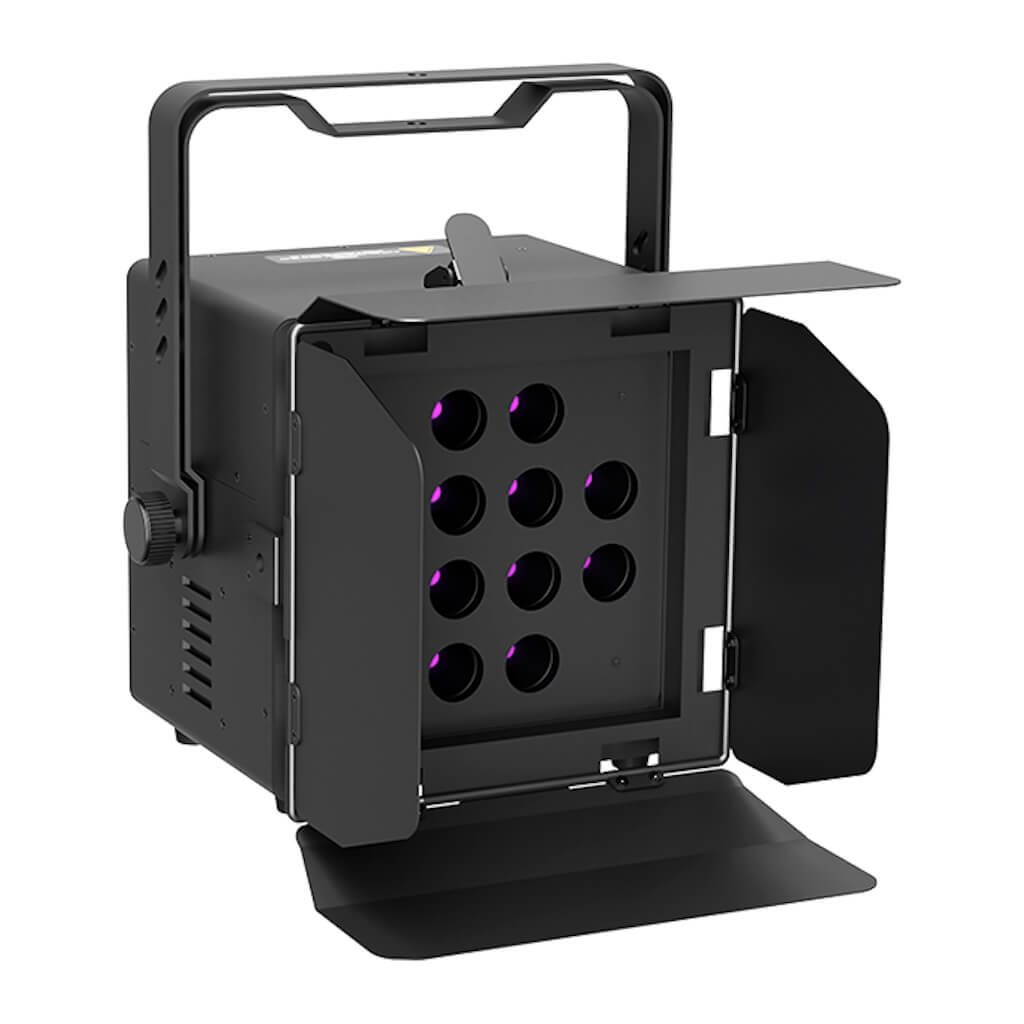 Blizzard Lighting UVonix Blackstar - 120W UV LED Blacklight Flood with barn doors, front angle top right