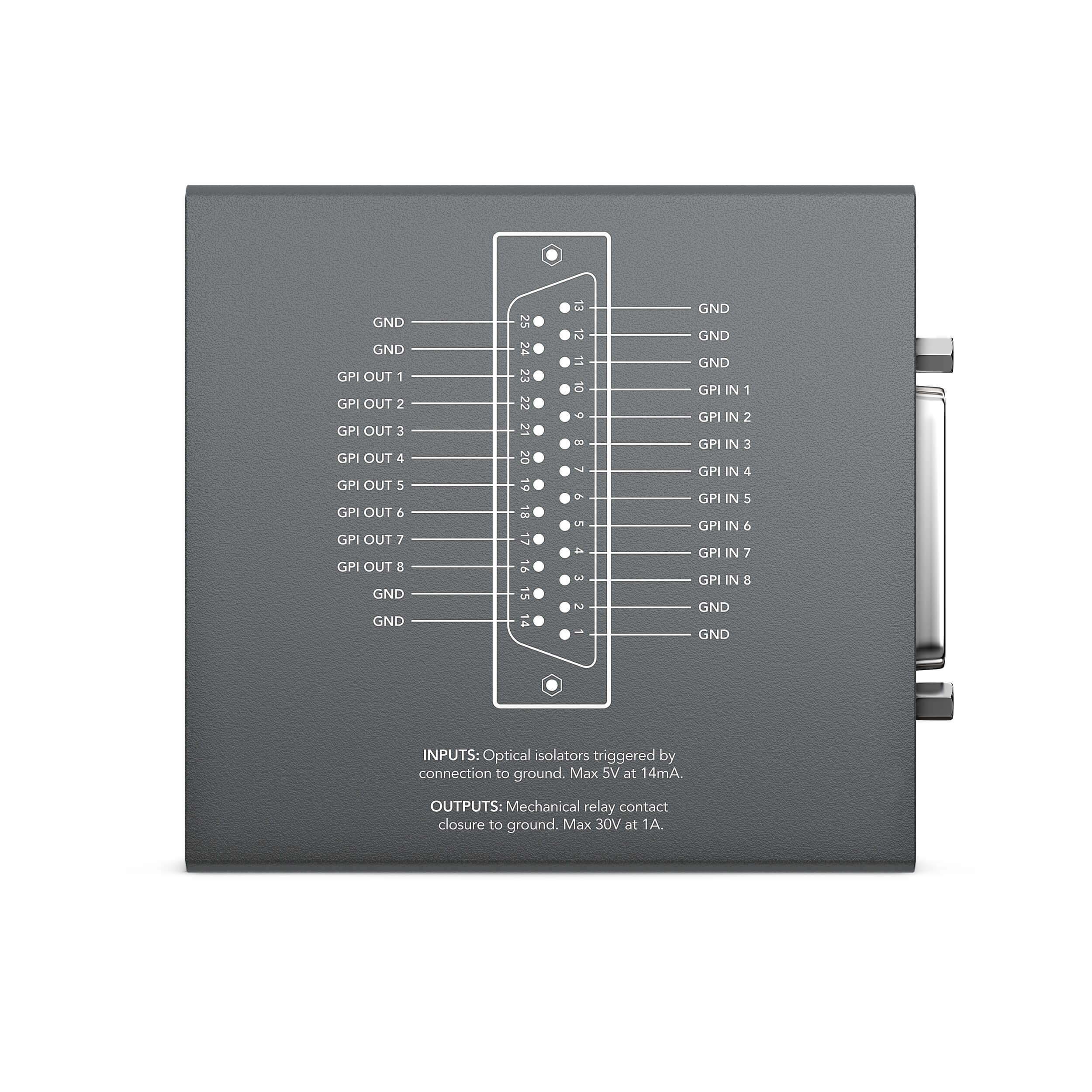 Blackmagic Design GPI and Tally Interface for ATEM Switchers, rear