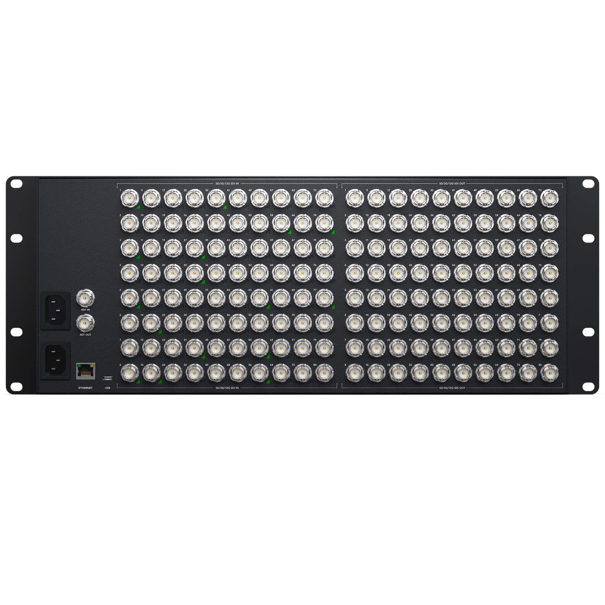 Blackmagic Design Videohub 80x80 12G - 12G-SDI Video Router, rear