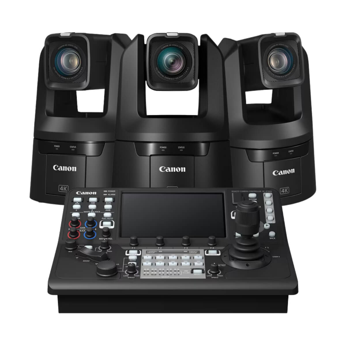 Canon Video Bundle - 3 CR-N700 PTZ Cameras and 1 RC-IP1000 Controller, black