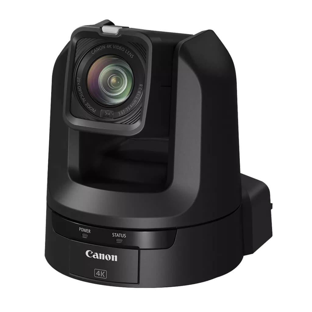 Canon CR-N100 (black) 4K30 PTZ Camera with 20x Optical Zoom, angle