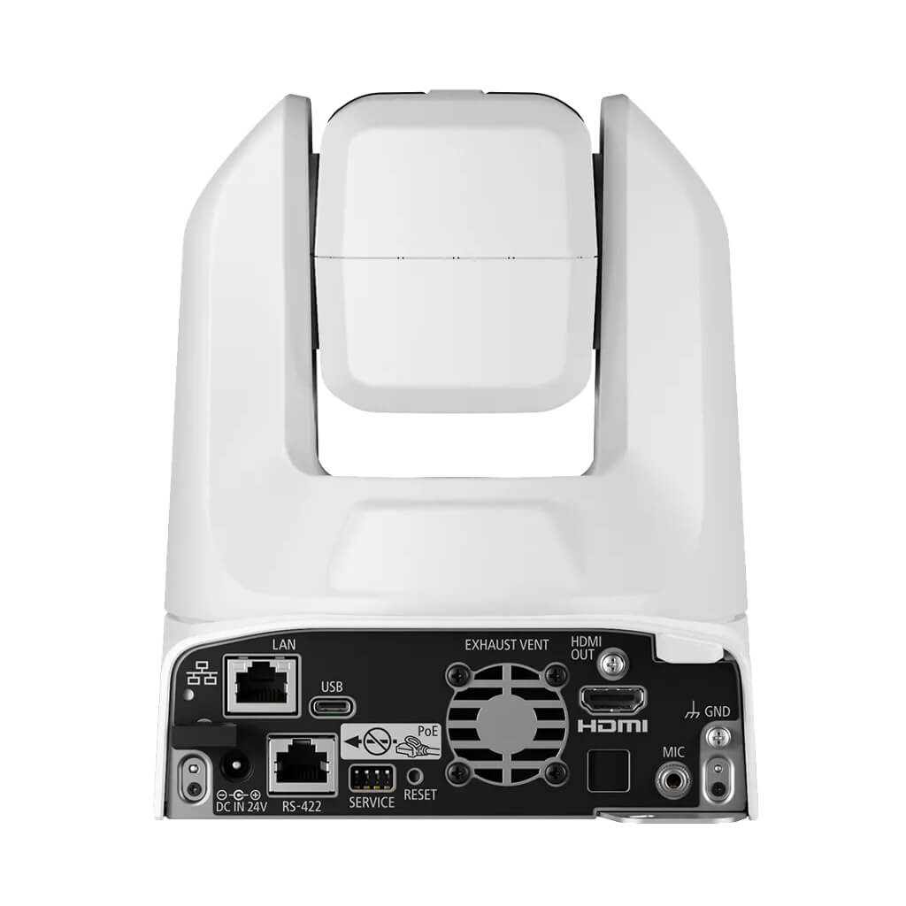 Canon CR-N100 (white) 4K30 PTZ Camera with 20x Optical Zoom, rear