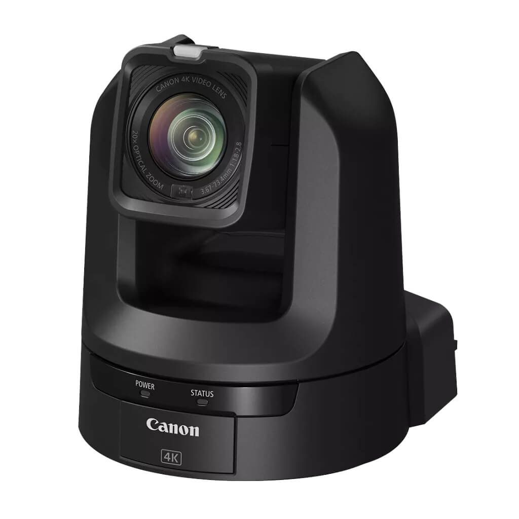 Canon CR-N300 (black) 4K30 PTZ Camera with 20x Optical Zoom and 3G-SDI, angle