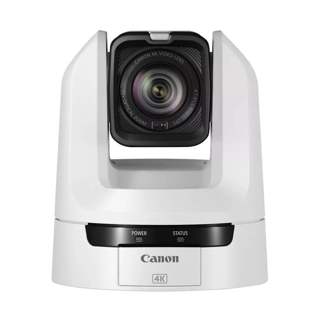 Canon CR-N300 (white) 4K30 PTZ Camera with 20x Optical Zoom and 3G-SDI, front
