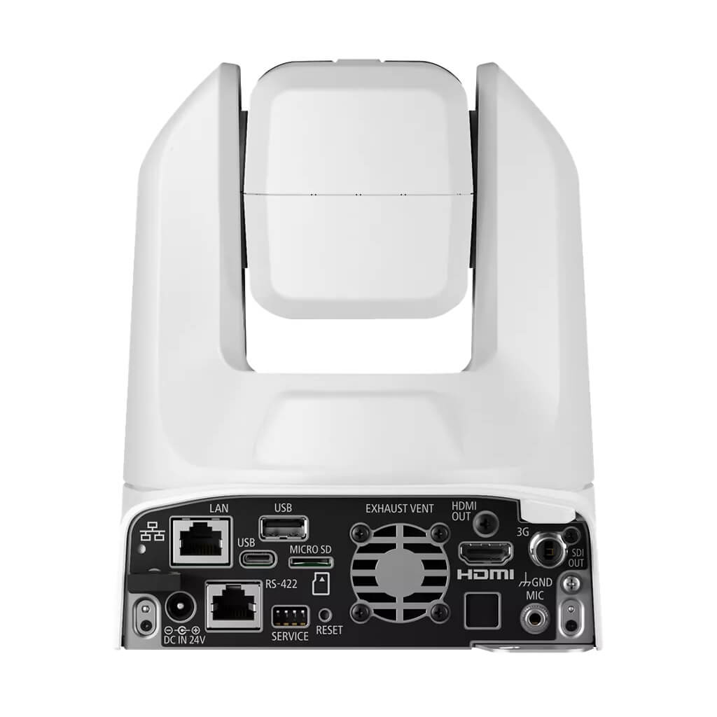Canon CR-N300 (white) 4K30 PTZ Camera with 20x Optical Zoom and 3G-SDI, rear