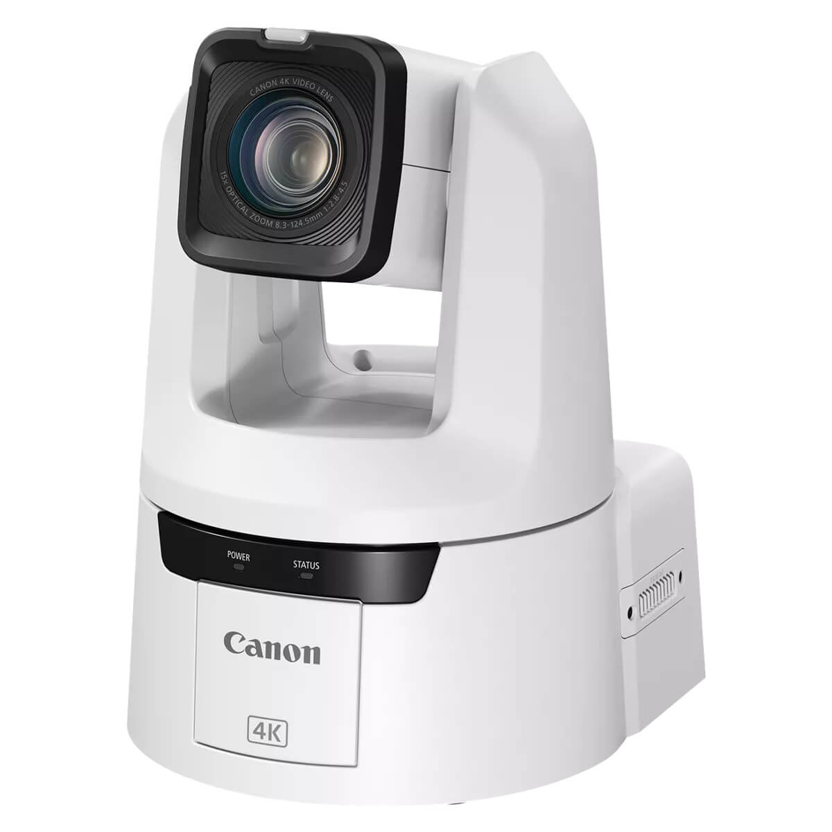 Canon CR-N500 (white) 4K30 PTZ Camera with 15x Optical Zoom and 3G-SDI, angle