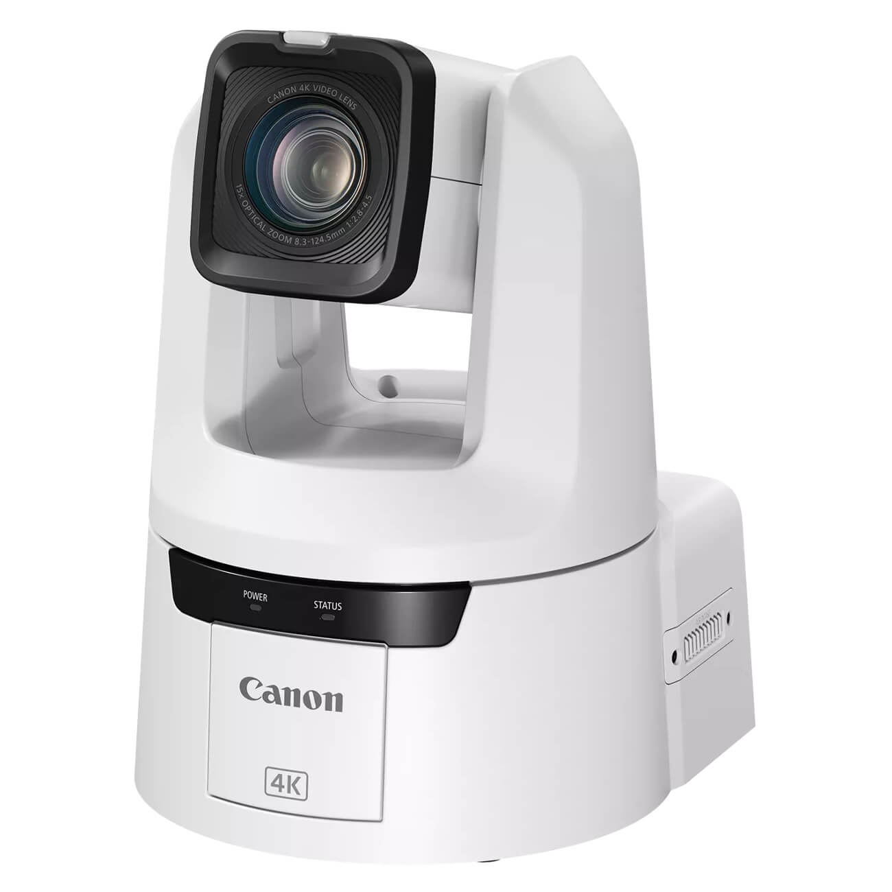 Canon CR-N700 (white) 4K60 PTZ Camera with 15x Optical Zoom and 12G-SDI, angle